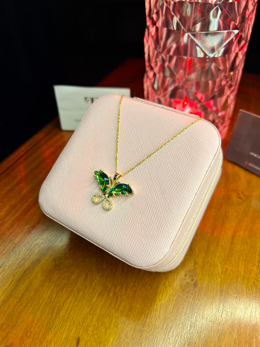 Premium Quality Green Stone Butterfly Necklace