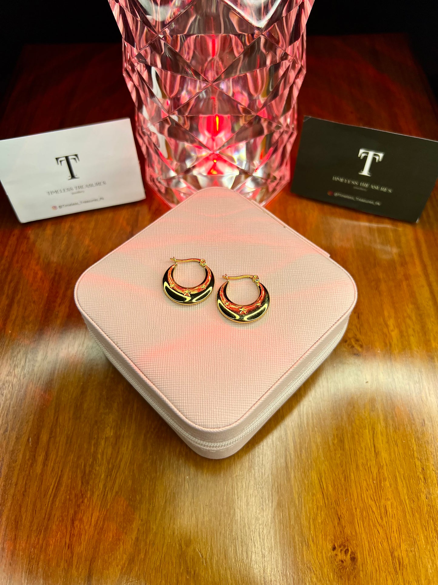 Premium Quality Stainless Steel 18k Star Design Luxury Gold Hoops