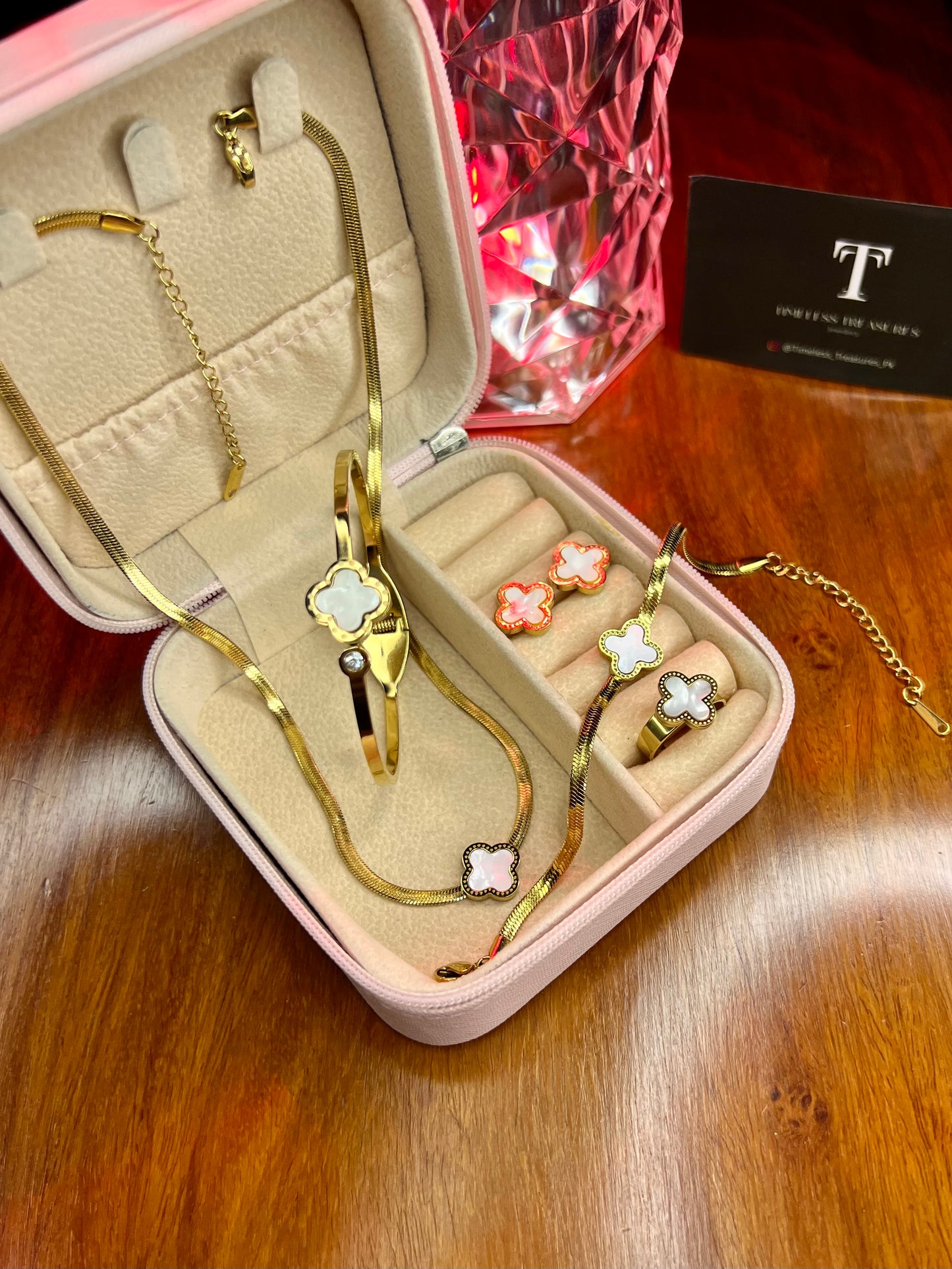 Premium Quality Stainless Steel 18k White Clove 5pc Complete Set