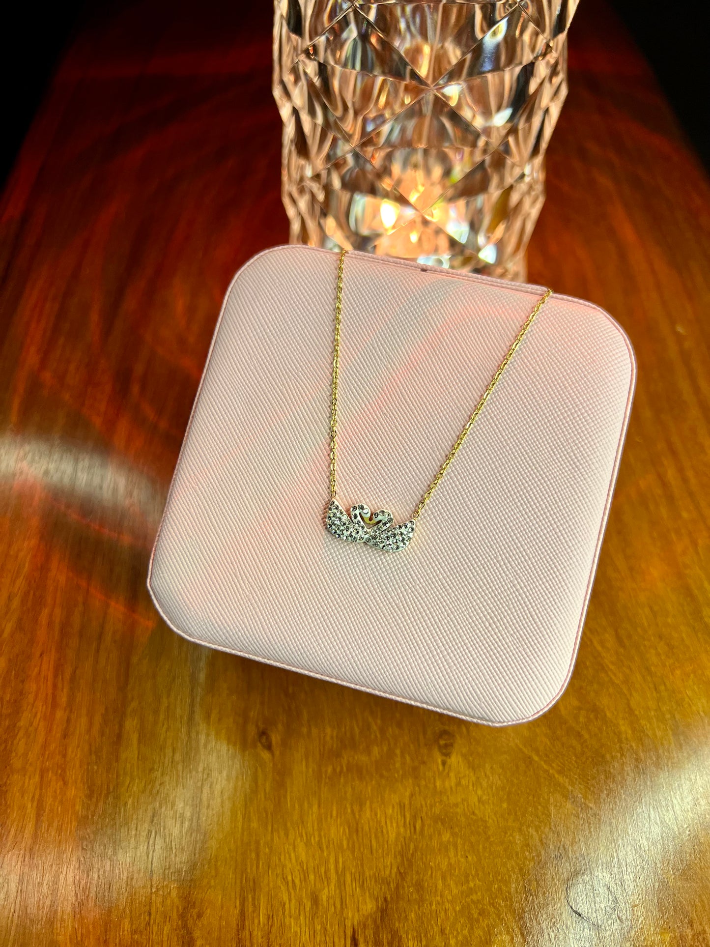 Premium Quality Stainless Steel 18k Double Swan Necklace