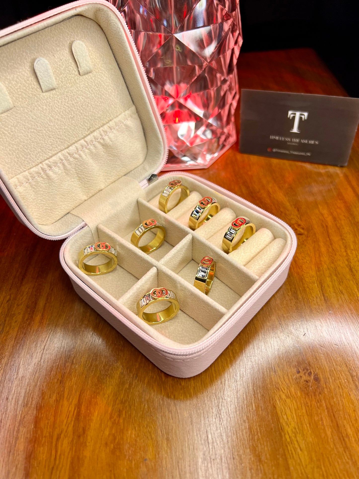 Premium Quality Stainless Steel 18k Chanel Stone Ring