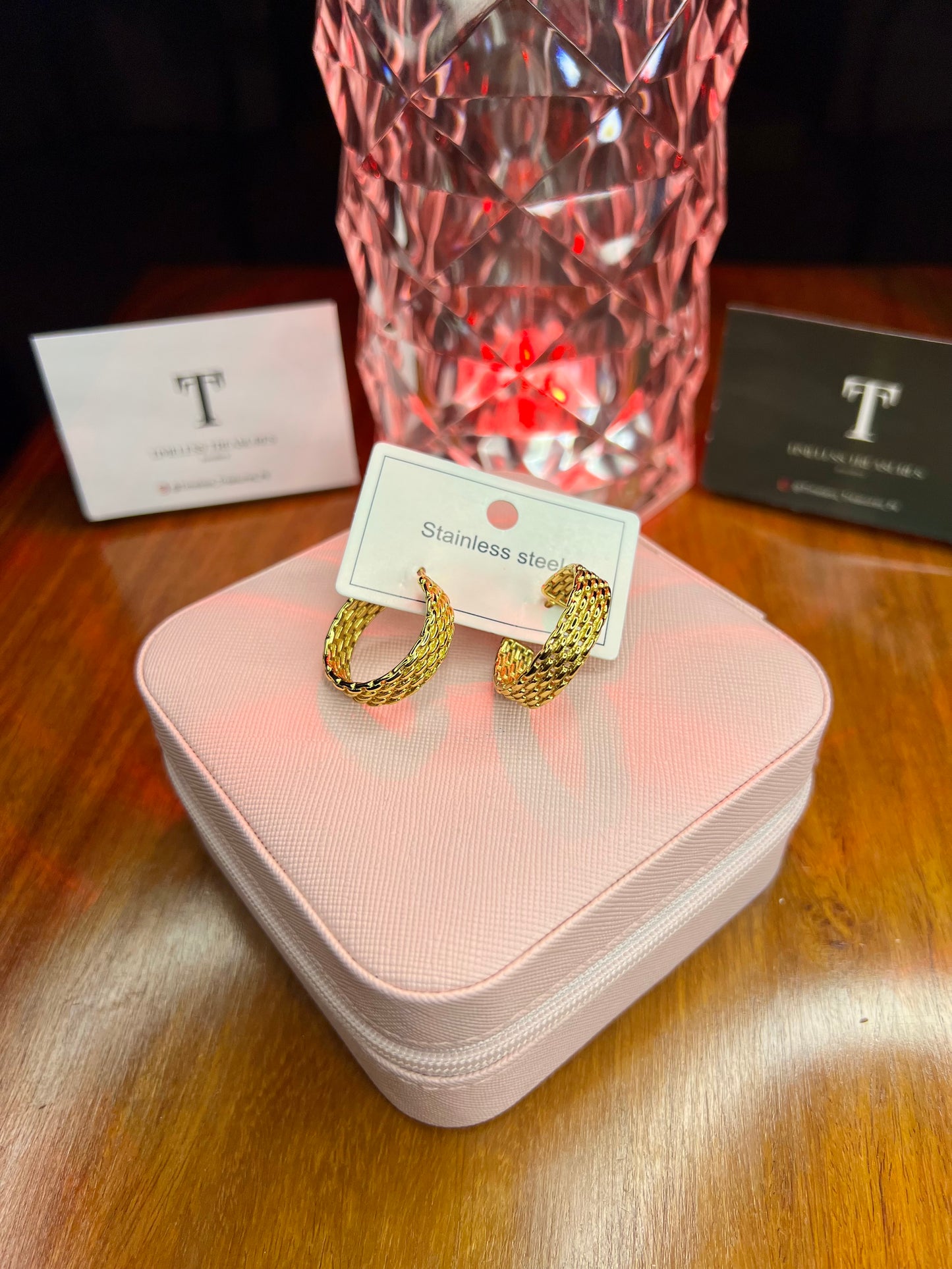 Premium Quality Stainless Steel 18k Gold Large Hoops