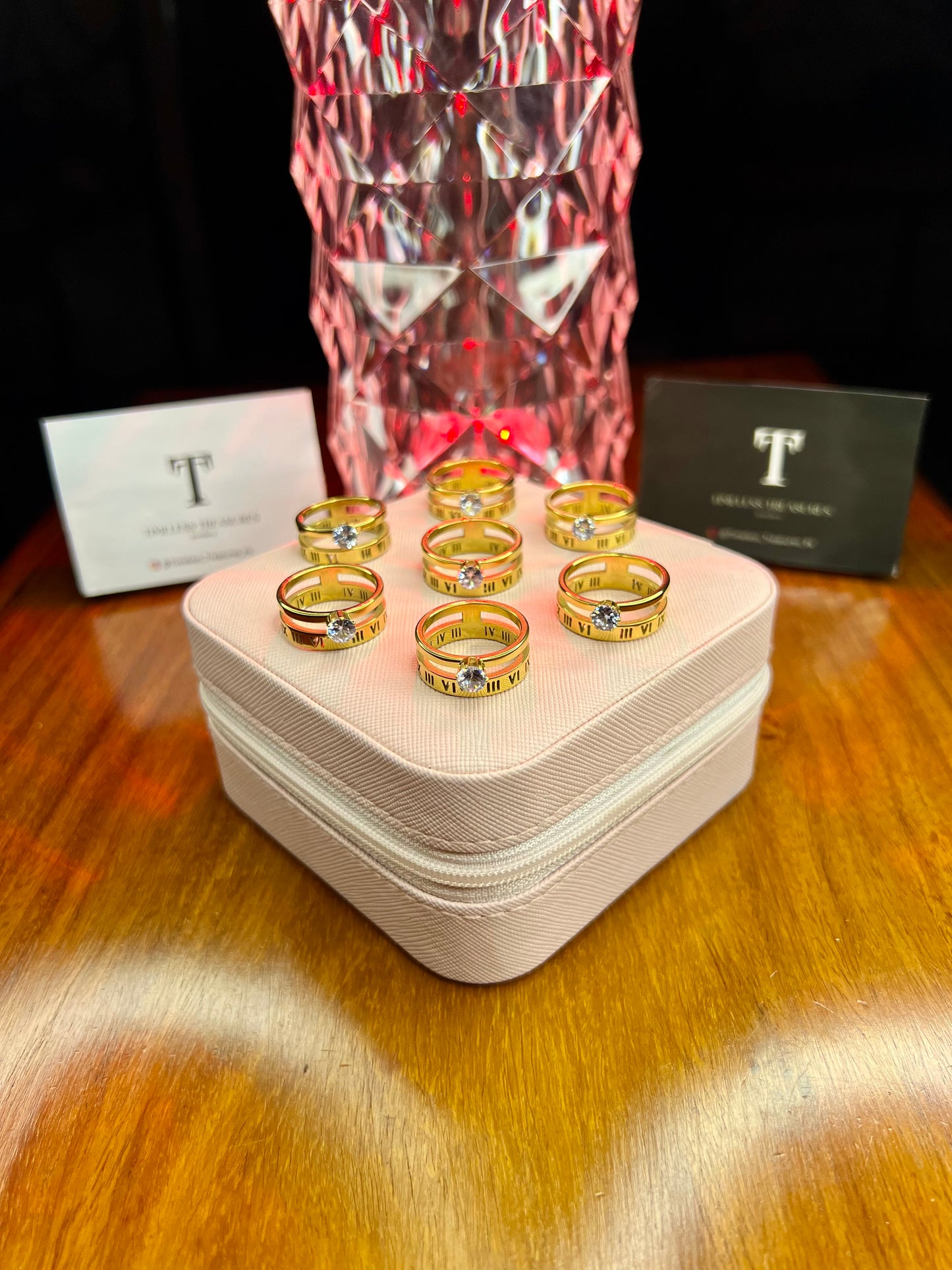 Premium Quality Stainless Steel 18k Stone Roman Ring