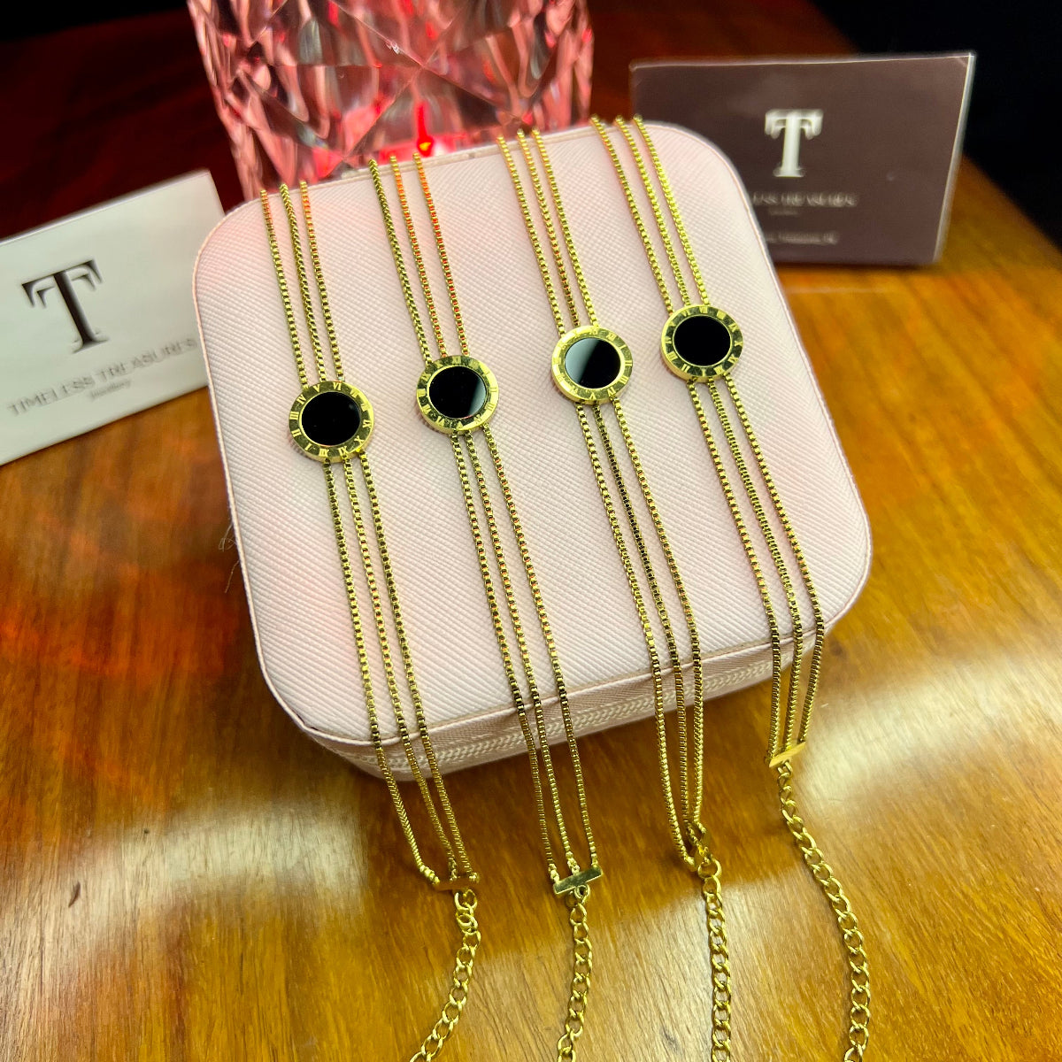 Premium Quality Stainless Steel 18k Triple Layer Roman Bracelet