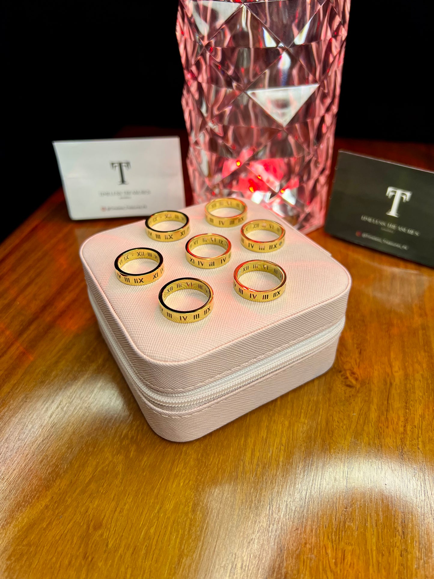 Premium Quality Stainless Steel 18k Roman Stone Ring