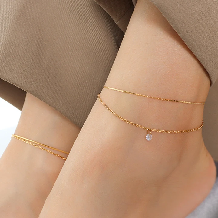 Premium Quality Stainless Steel 18k Pure Grace Anklet + Bracelet