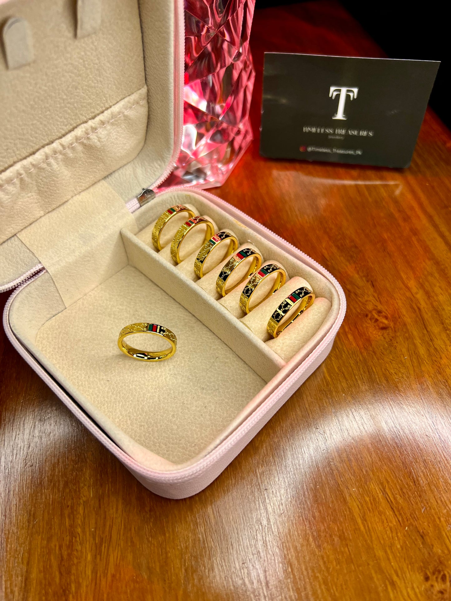 Premium Quality Stainless Steel 18k Gucci Gold Ring