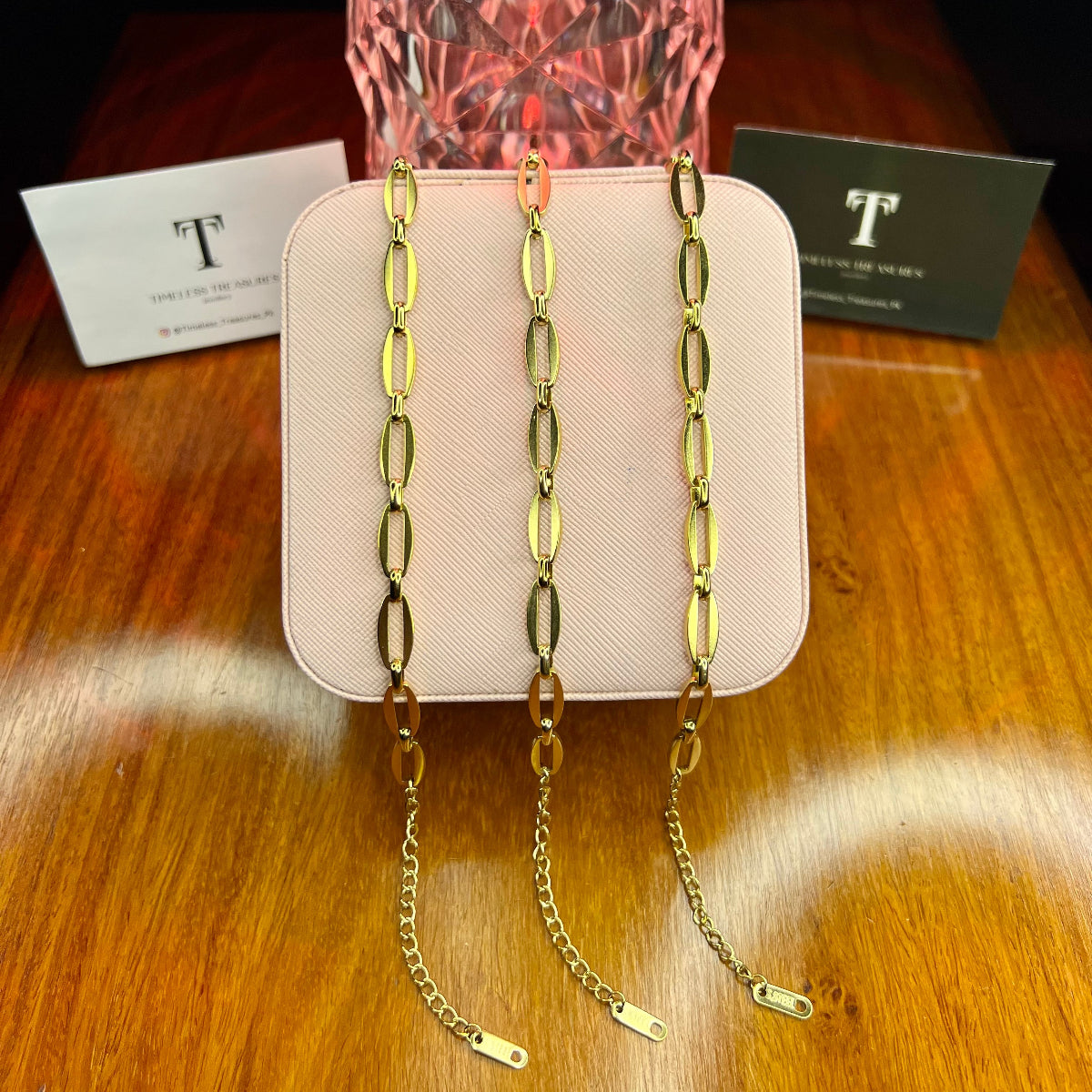 Premium Quality Stainless Steel 18k Link Chain Plain Bracelet