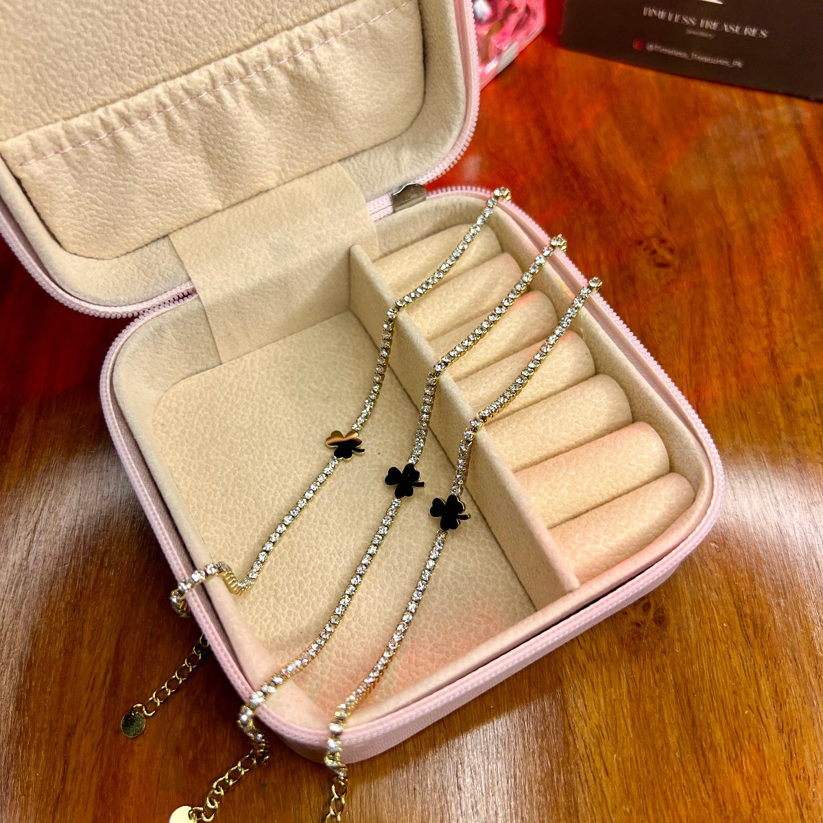 Premium Quality Stainless Steel 18k High Quality Stone Anklet + Bracelet