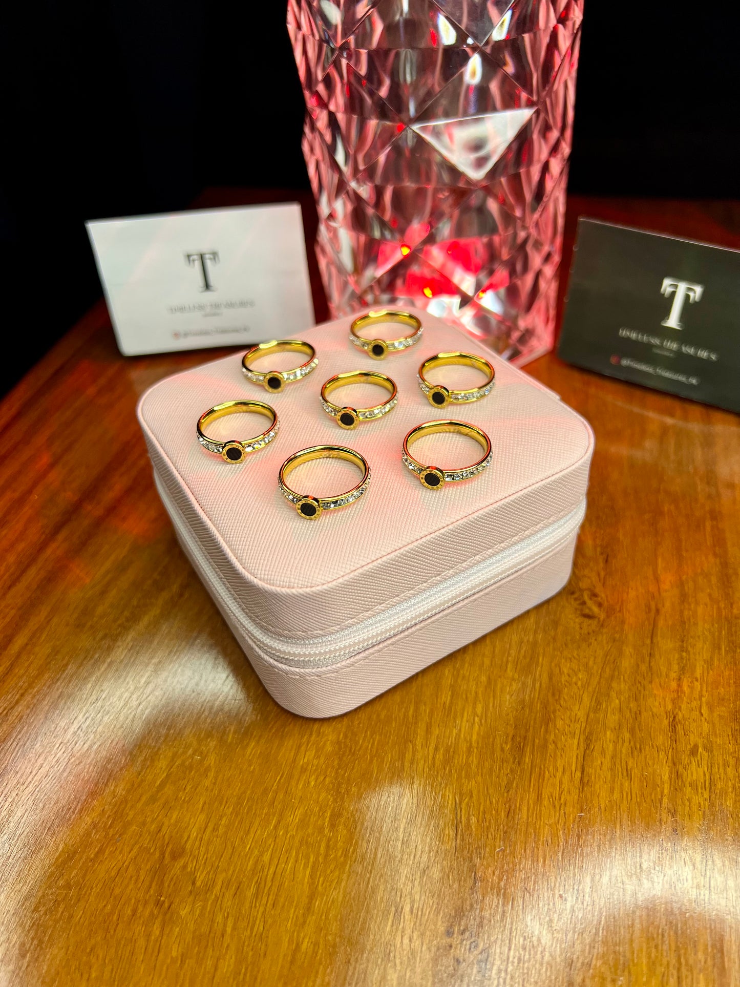 Premium Quality Stainless Steel 18k Roman Stone Ring