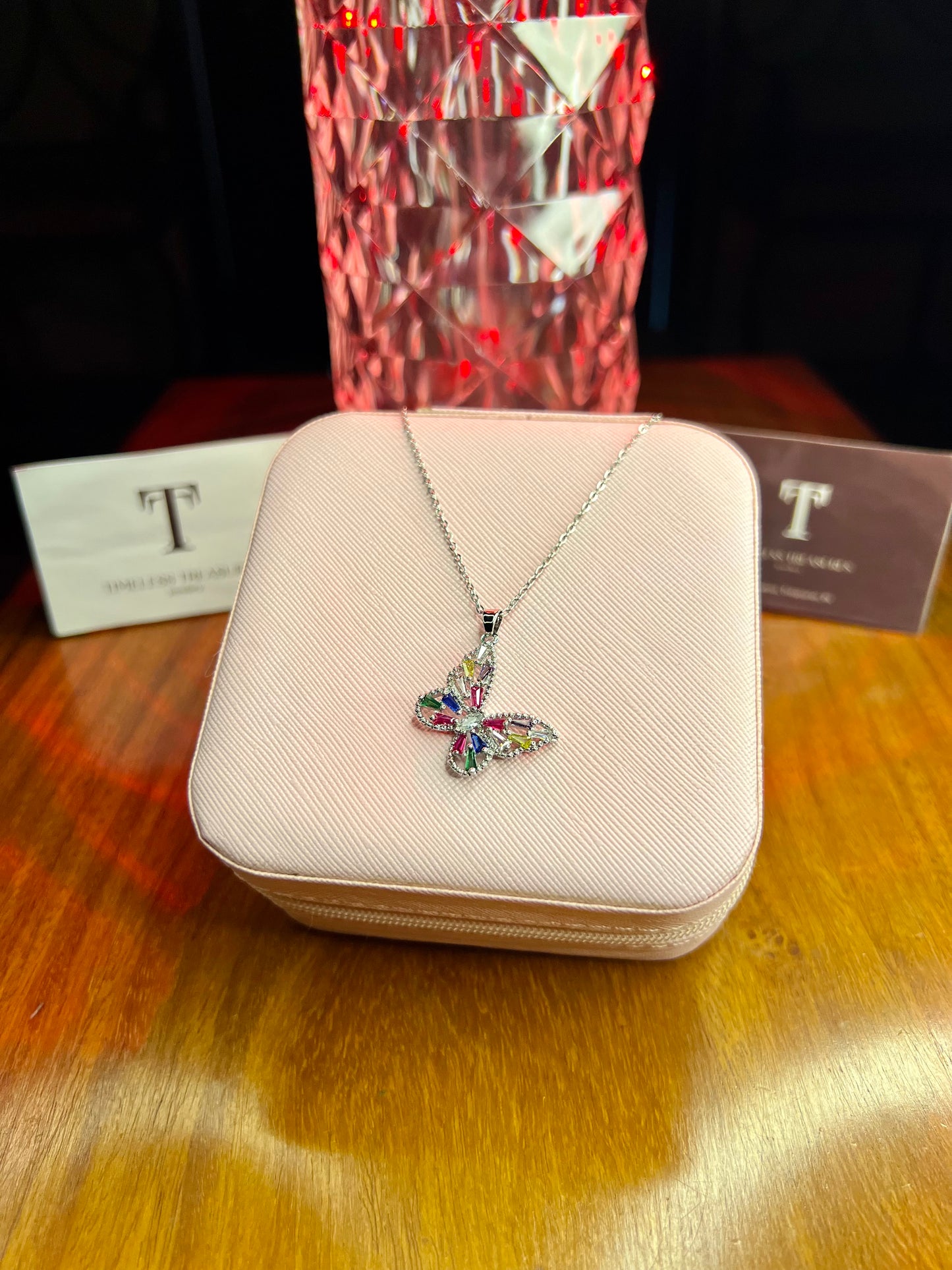 Premium Quality Multi Stone Butterfly Necklace