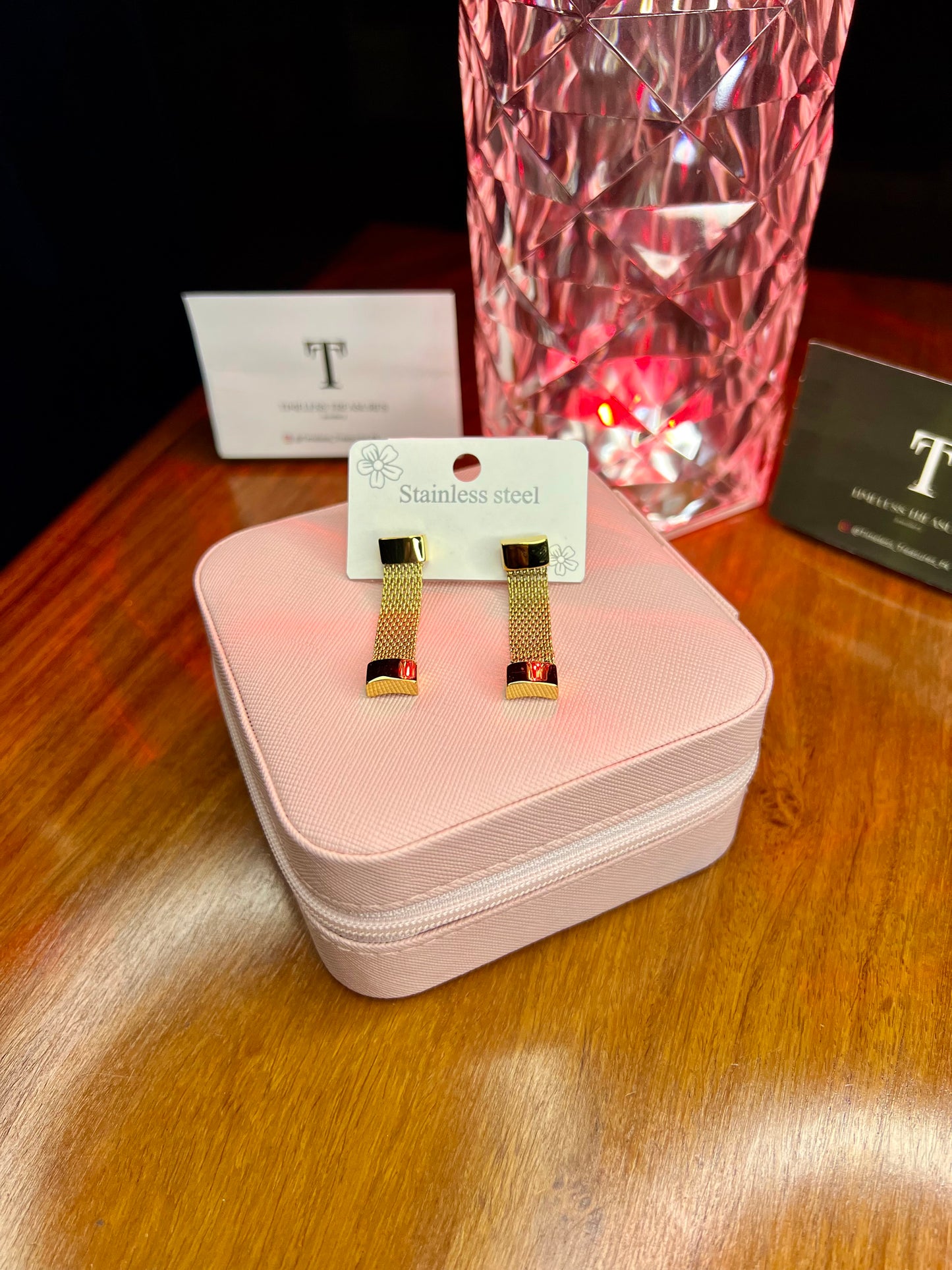 Premium Quality Stainless Steel 18k Mesh Earrings