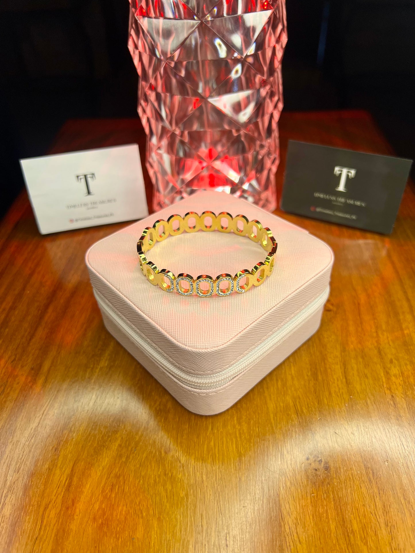 Premium Quality Stainless Steel 18k Luxury Zircon Handcuff