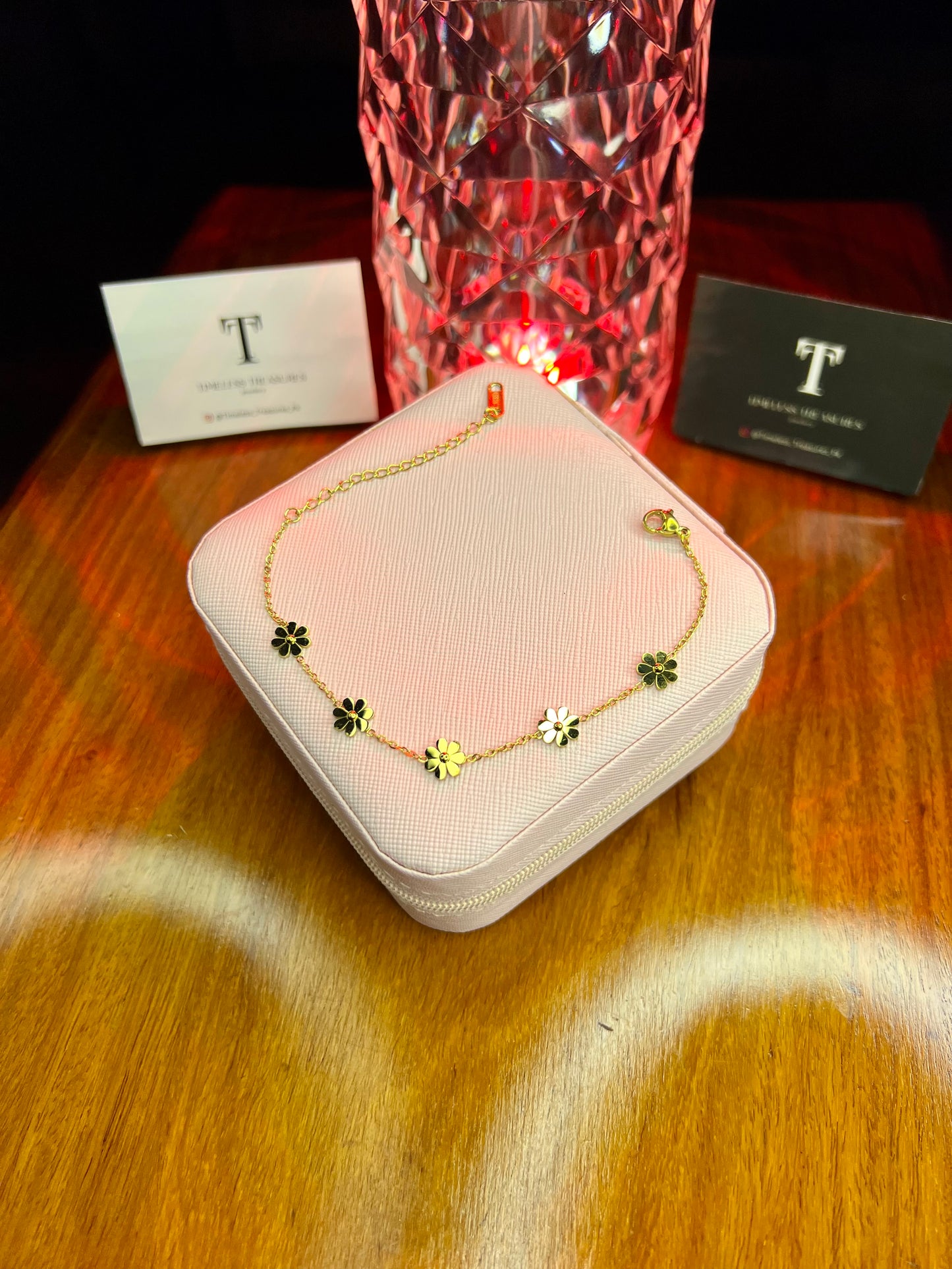 Premium Quality Stainless Steel 18k Blossom Chain Bracelet