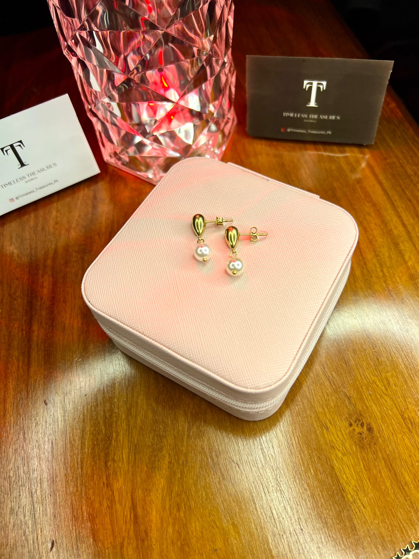 Premium Quality Stainless Steel 18k Gold Pearl Drop EarStuds