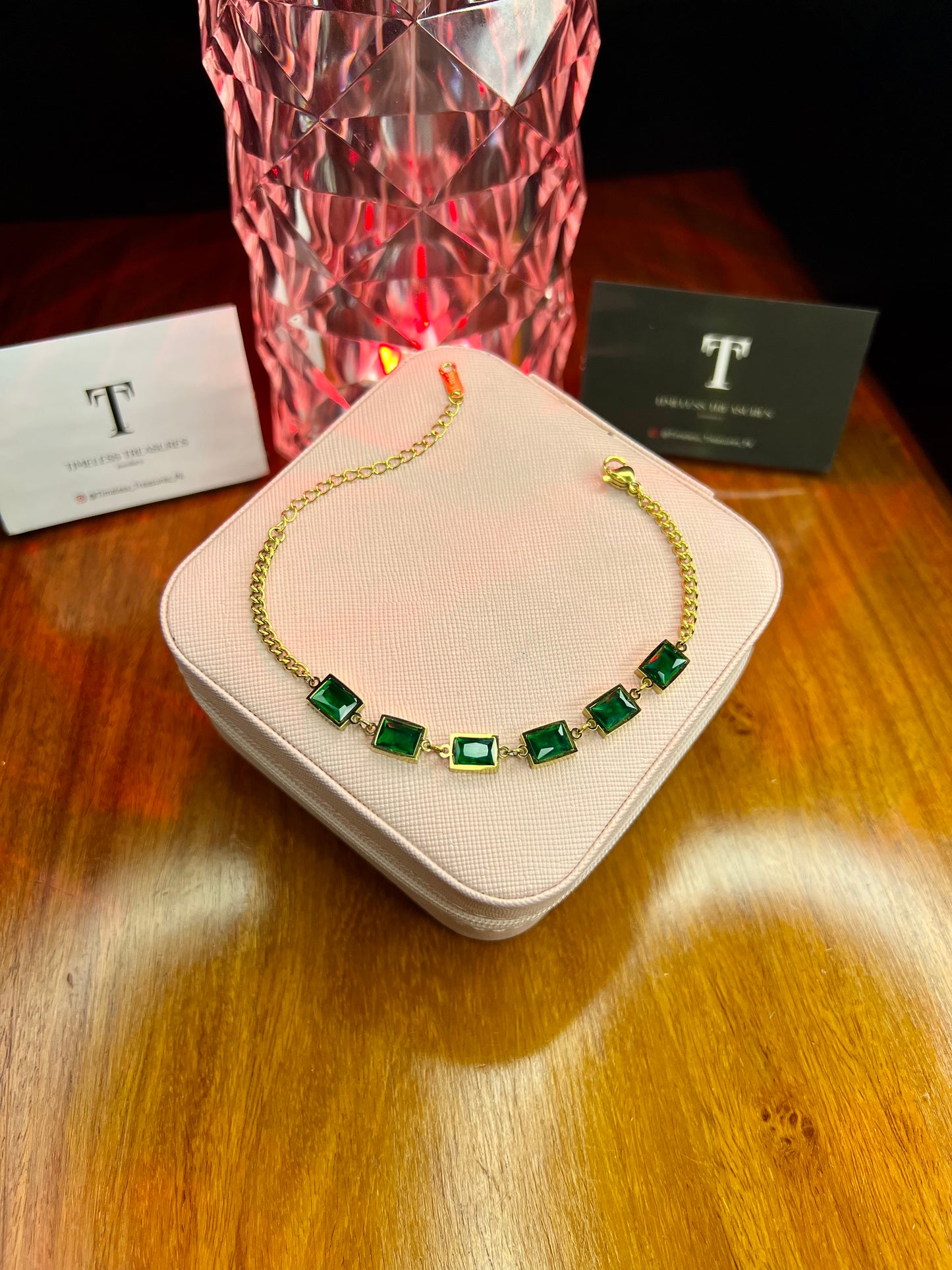 Premium Quality Stainless Steel 18k Multi Stones Bracelet