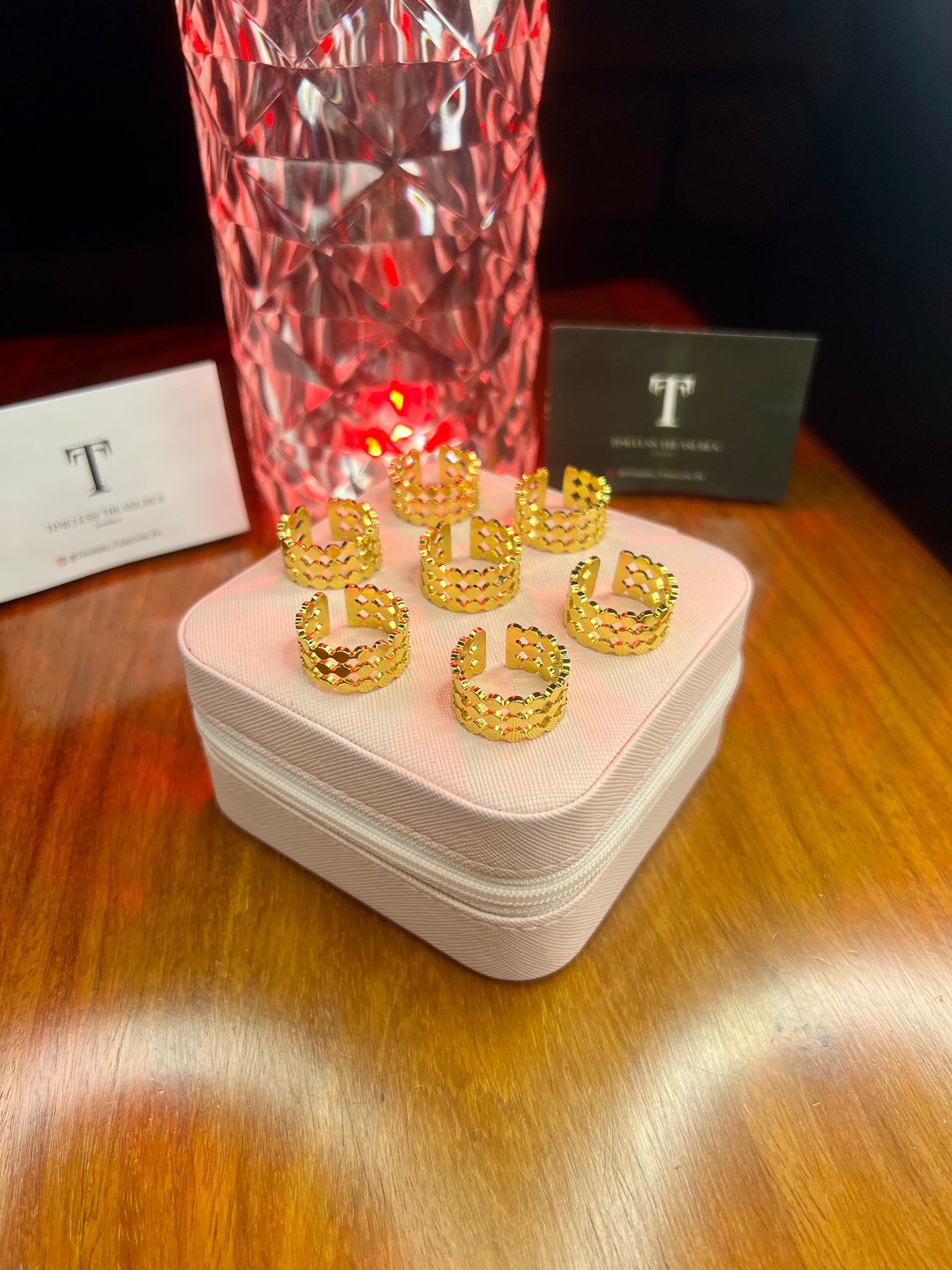 Premium Quality Stainless Steel 18k Textured Gold Ring