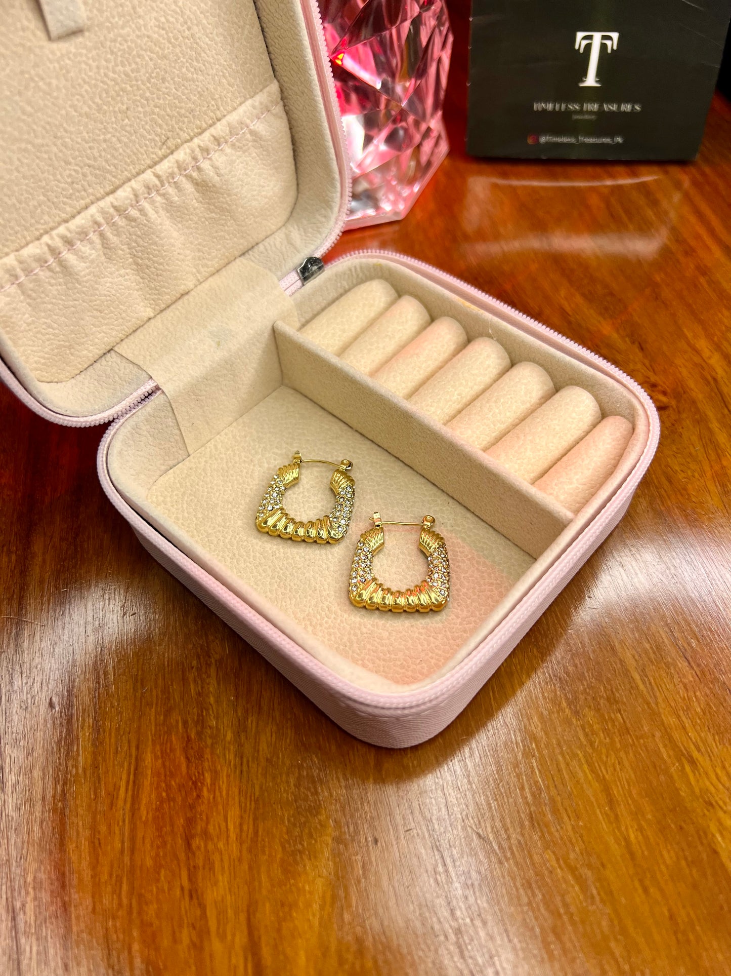 Premium Quality Stainless Steel 18k Luxury Stone Zircon Earrings