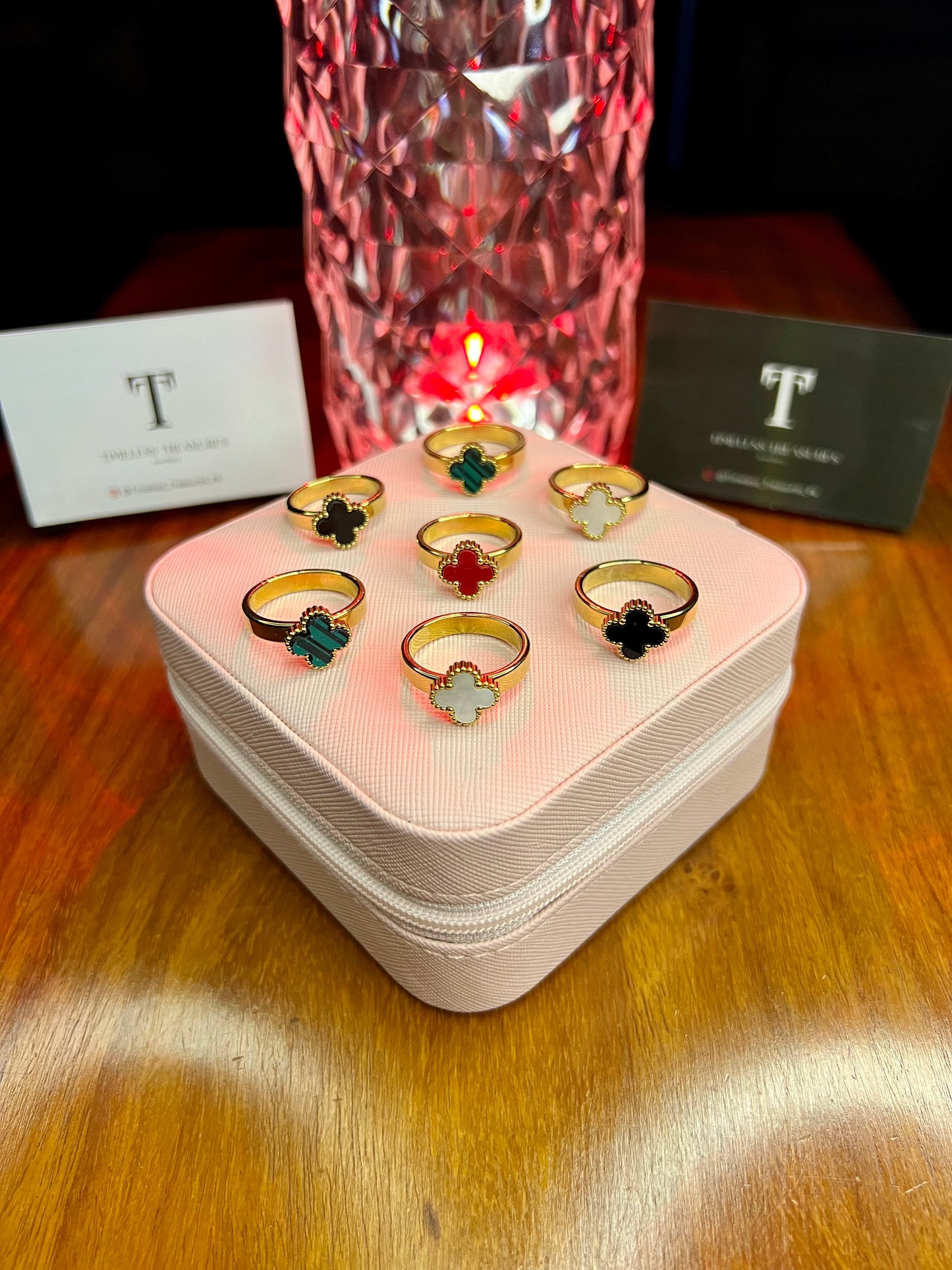 Premium Quality Stainless Steel 18k Clover Ring