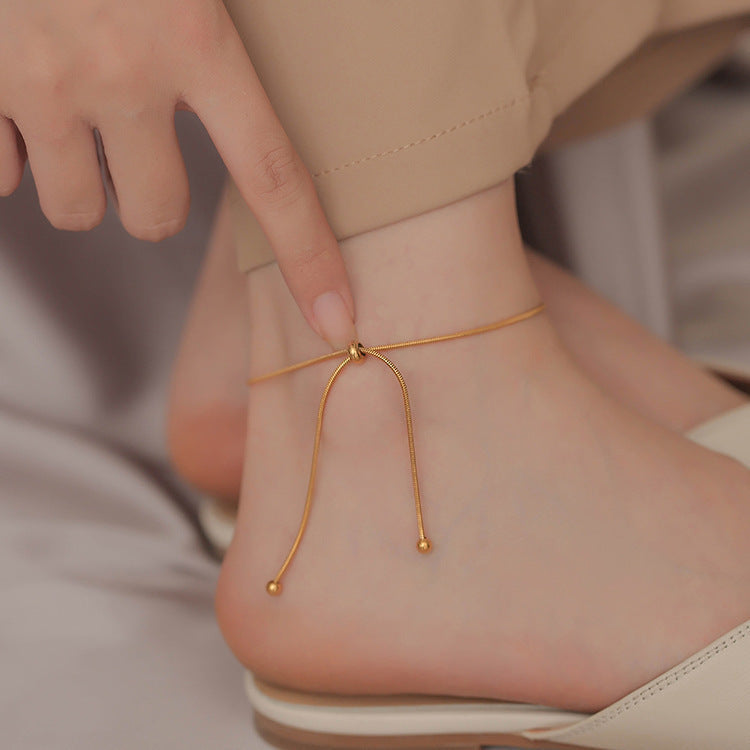 Premium Quality Stainless Steel 18k Sunlit Knot Bracelet + Anklet