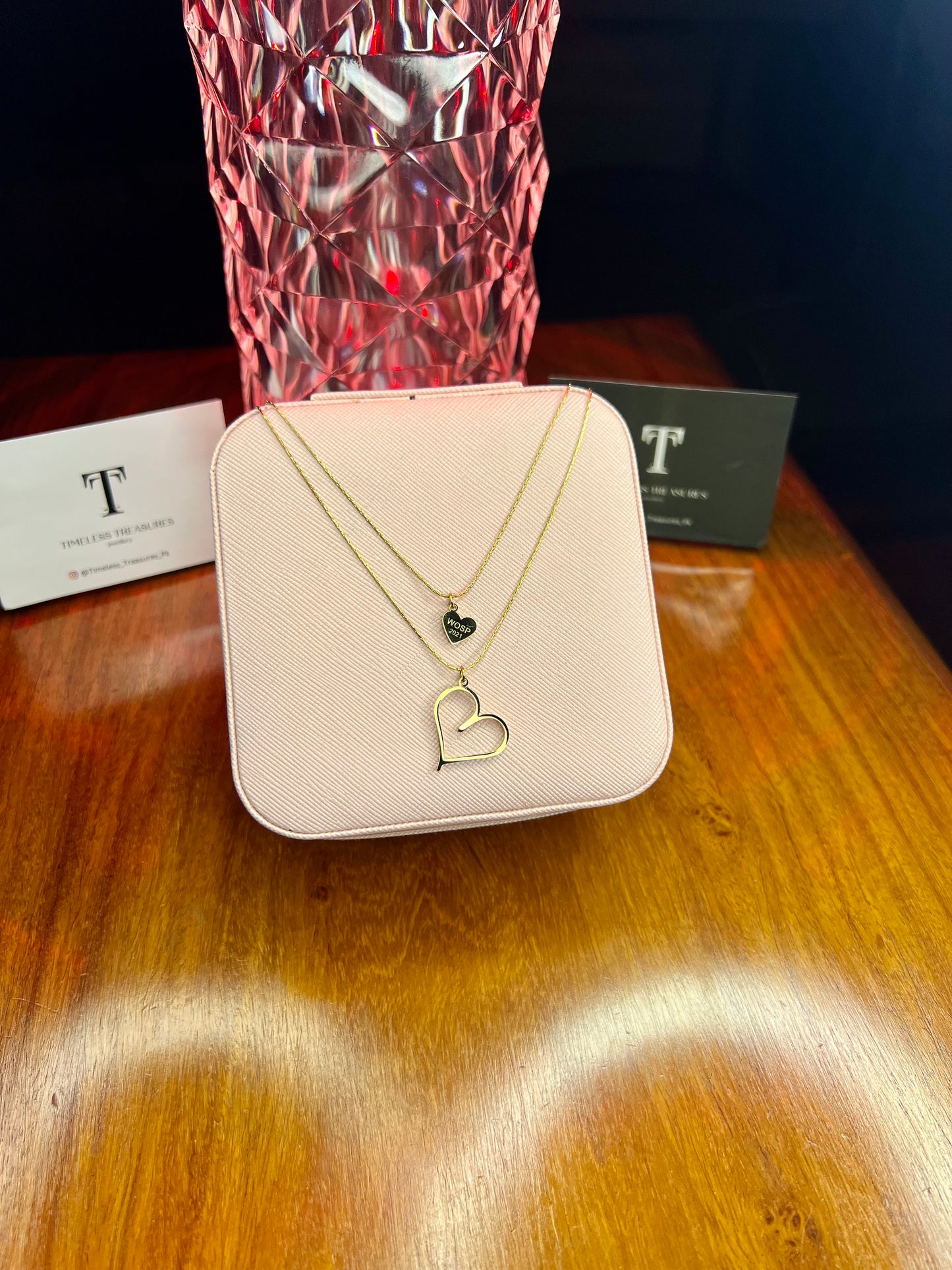Premium Quality Stainless Steel 18k Double Layered Heart Necklace