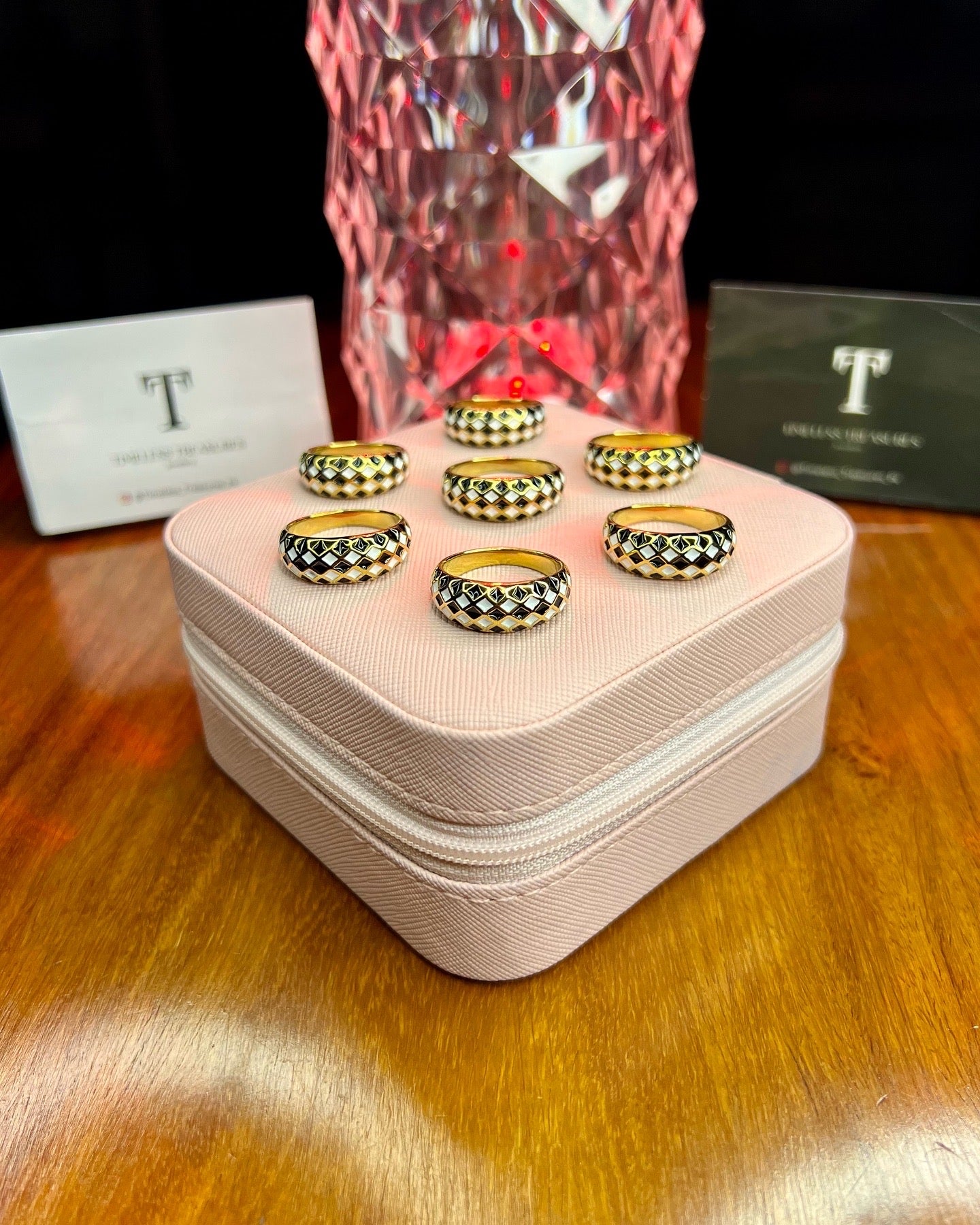 Premium Quality Stainless Steel 18k Check Ring