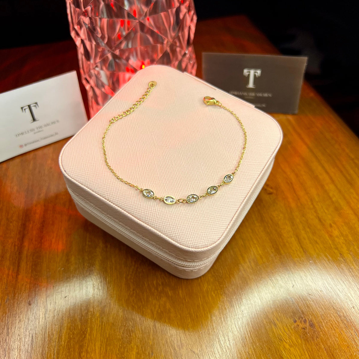 Premium Quality Stainless Steel 18k Zircon Luxury Bracelet