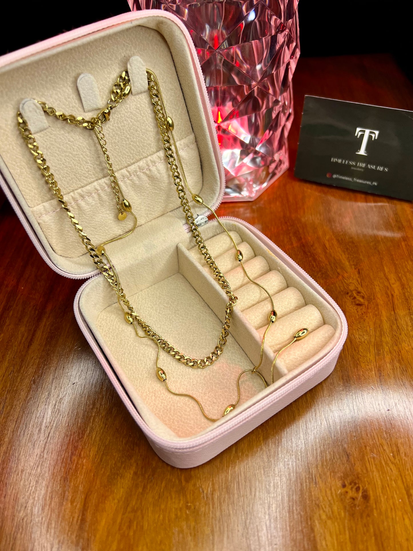 Premium Quality Stainless Steel 18k Double Chain Necklace