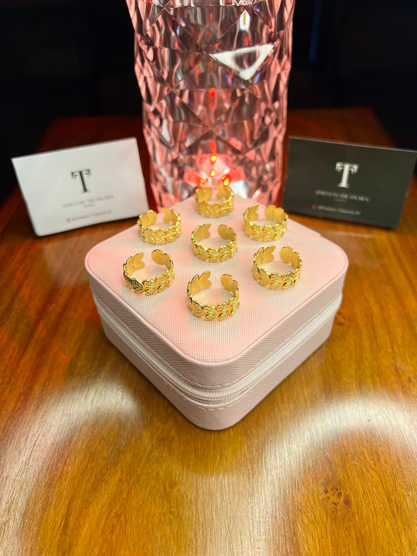 Premium Quality Stainless Steel 18k Leaf Design Ring