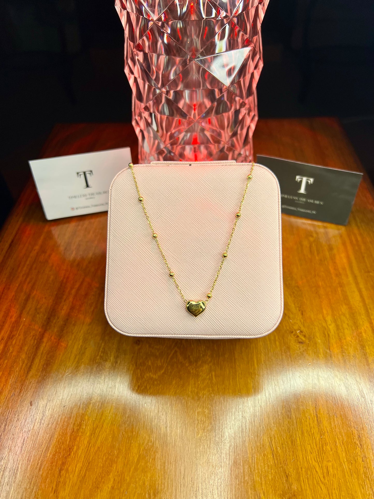 Premium Quality Stainless Steel 18k Golden filled Heart Necklace