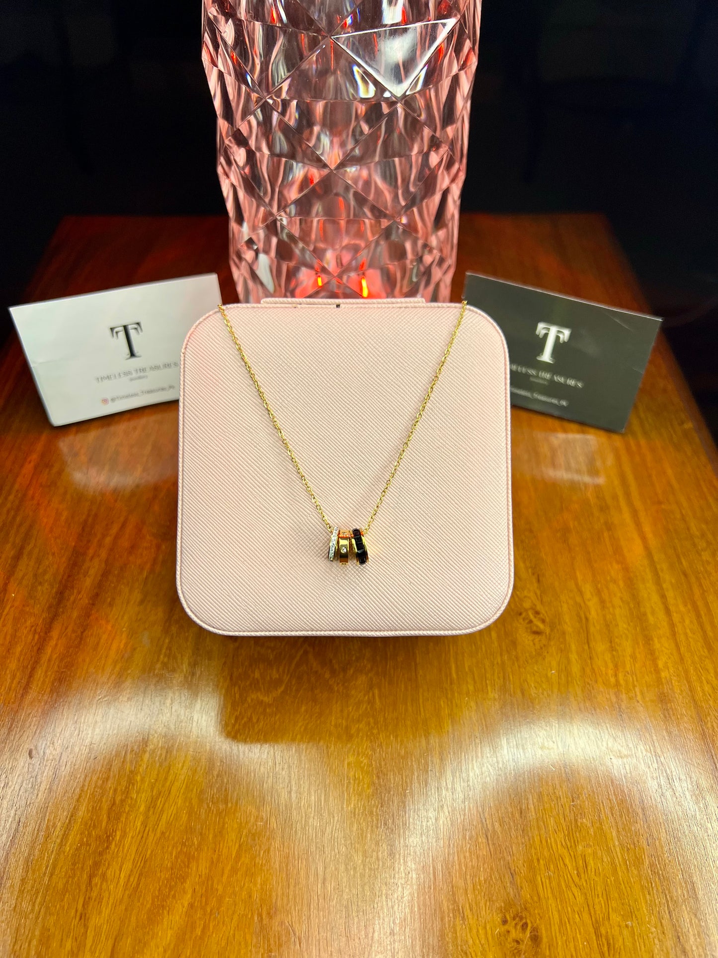 Premium Quality Stainless Steel 18k Roman Triple layer Necklace