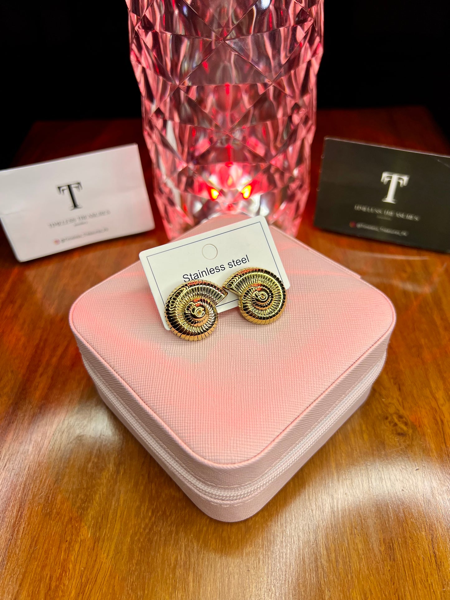 Premium Quality Stainless Steel 18k Gold Snail High Quality Earrings