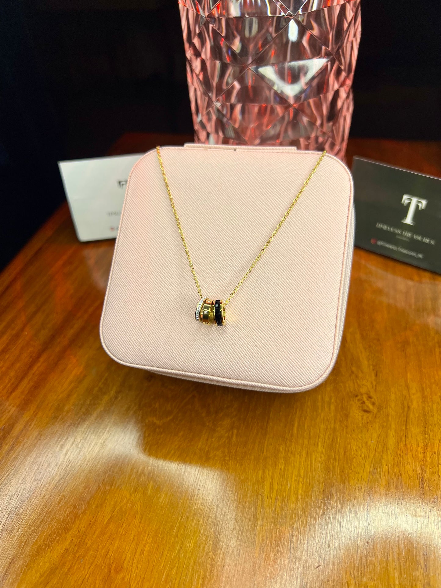 Premium Quality Stainless Steel 18k Roman Triple layer Necklace