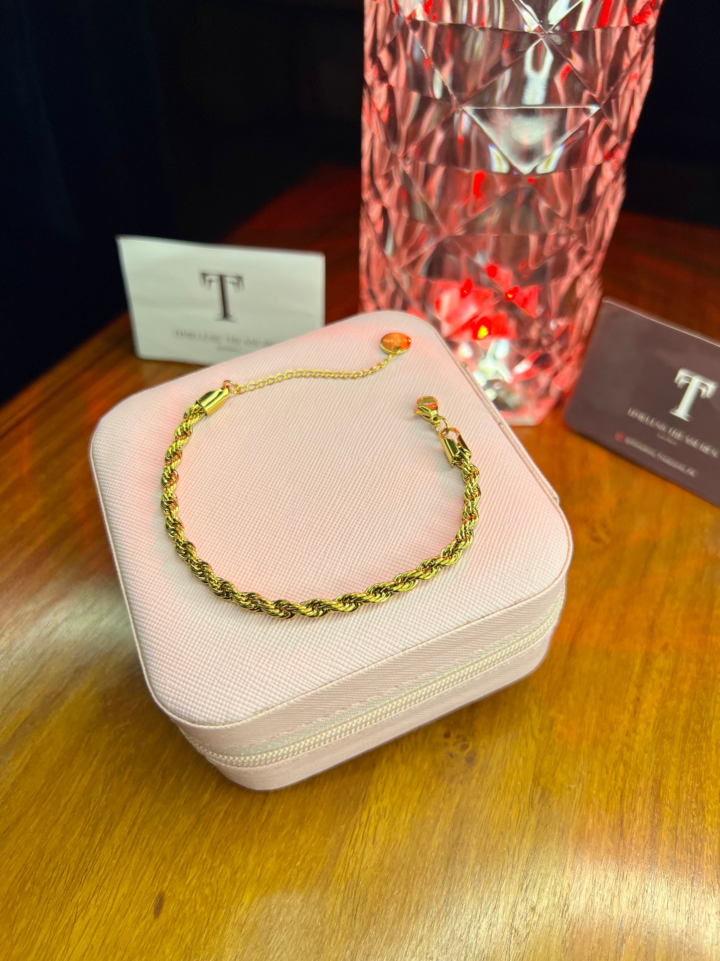 Premium Quality Stainless Steel 18k Rope Chain Bracelet