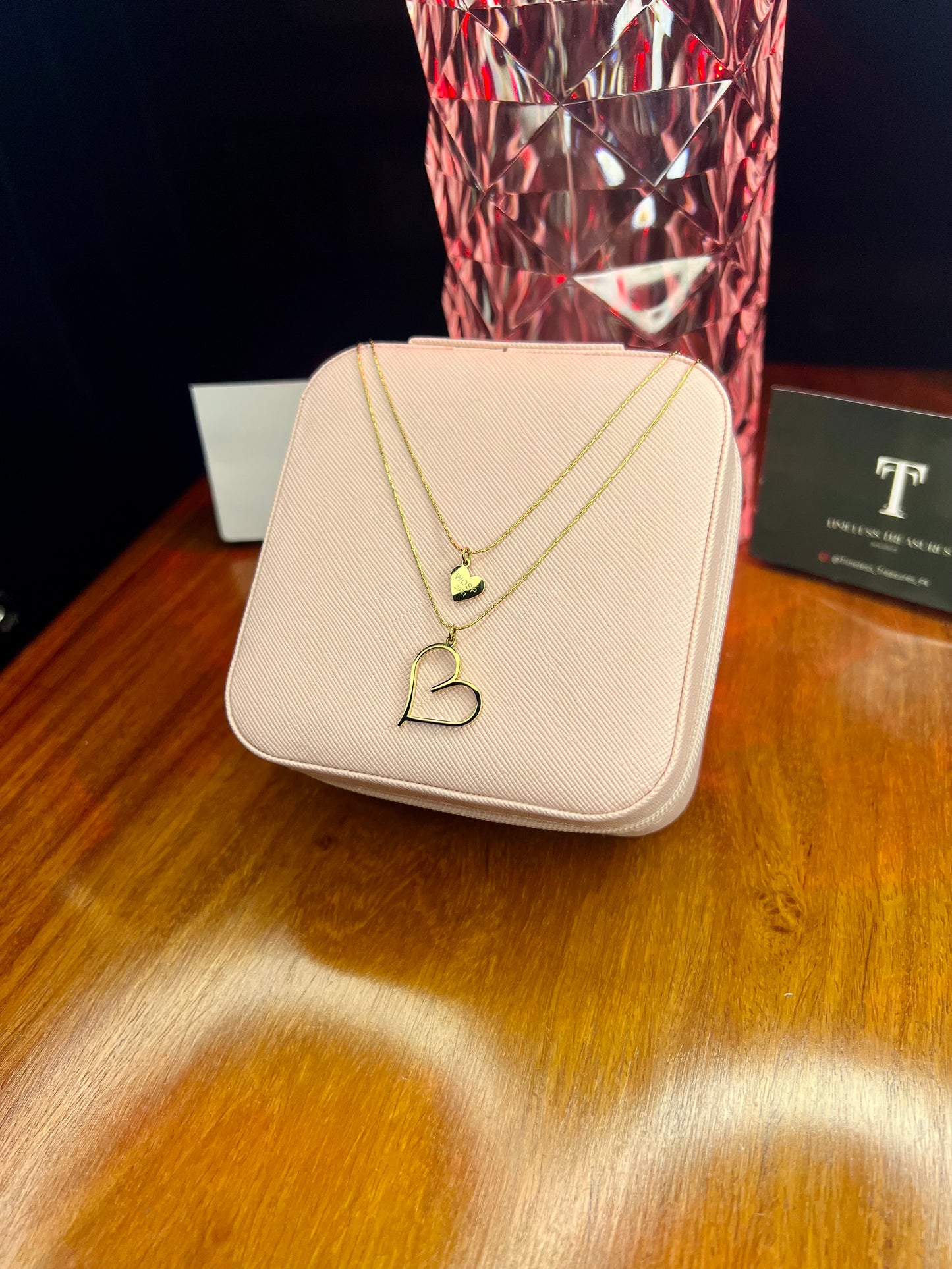 Premium Quality Stainless Steel 18k Double Layered Heart Necklace