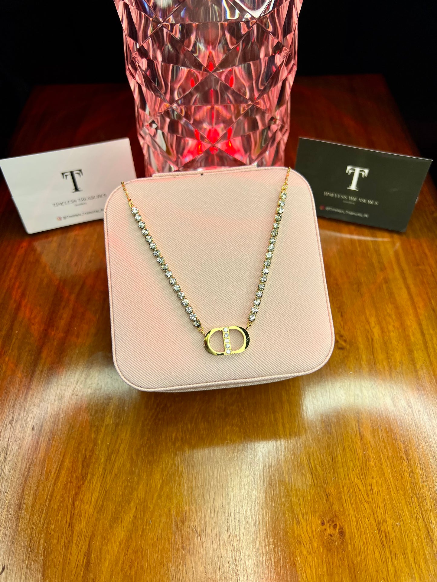 Premium Quality Stainless Steel 18k Dior Stone Necklace