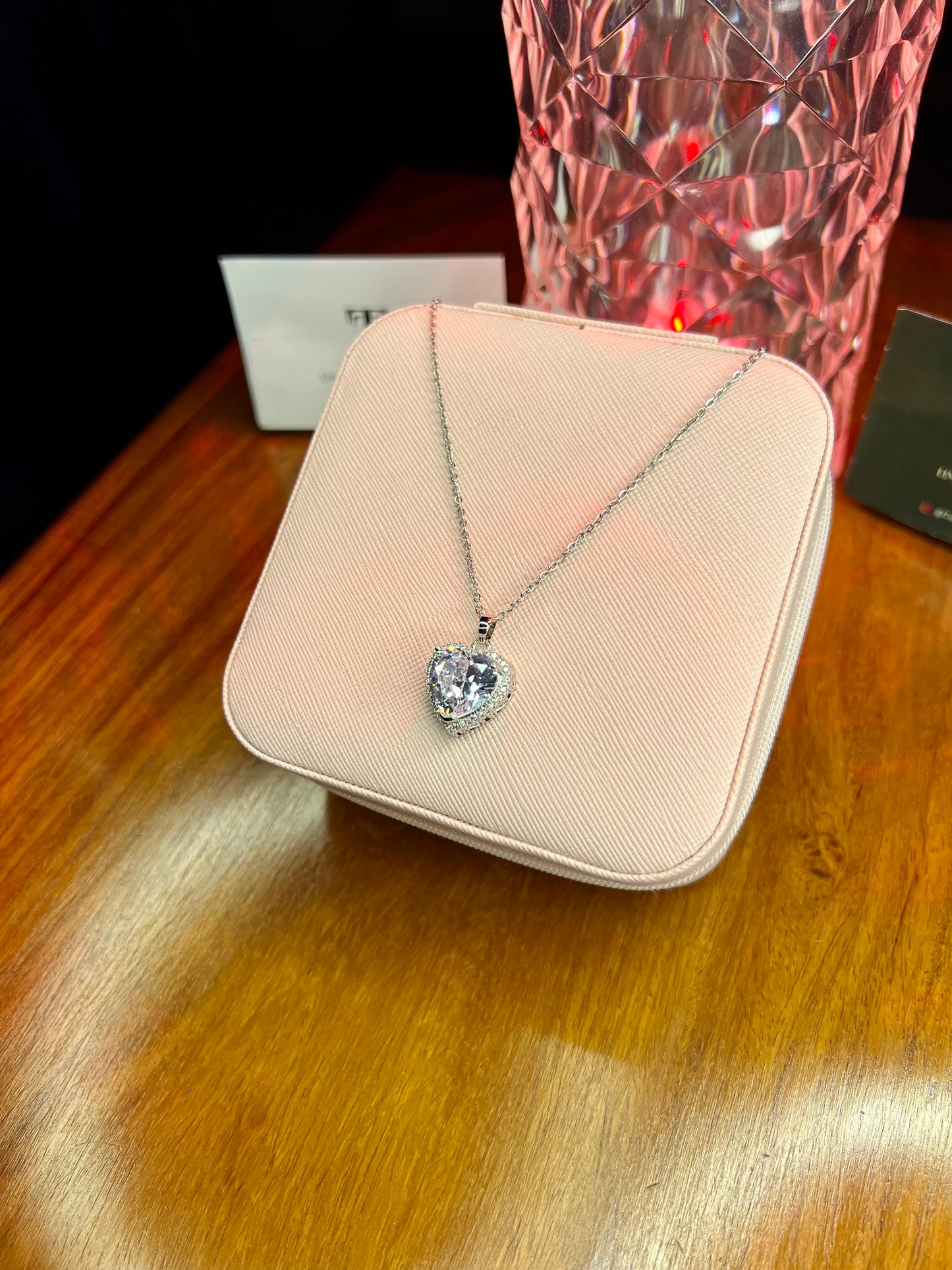 Premium Quality Stainless Steel 18k Diamond Cut Heart Necklace