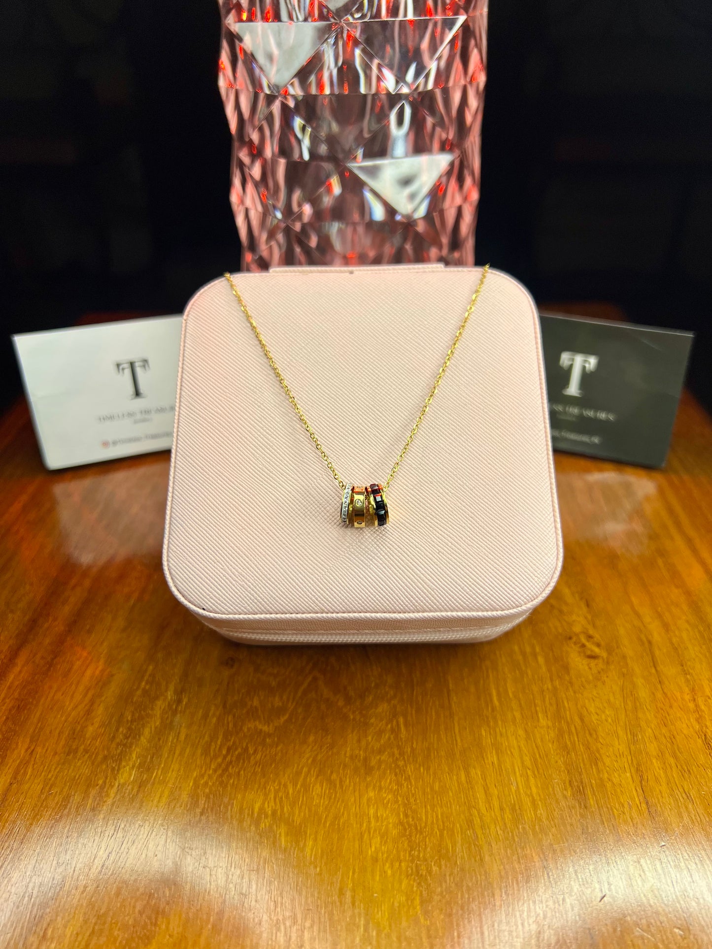 Premium Quality Stainless Steel 18k Roman Triple layer Necklace