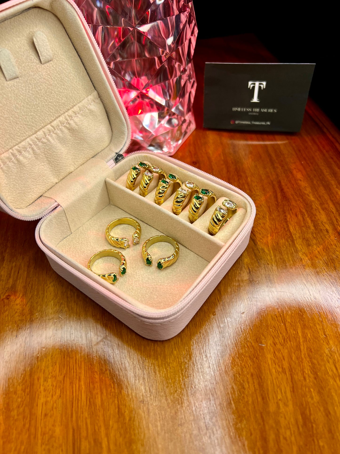 Premium Quality Stainless Steel 18k Starlight Stone Ring