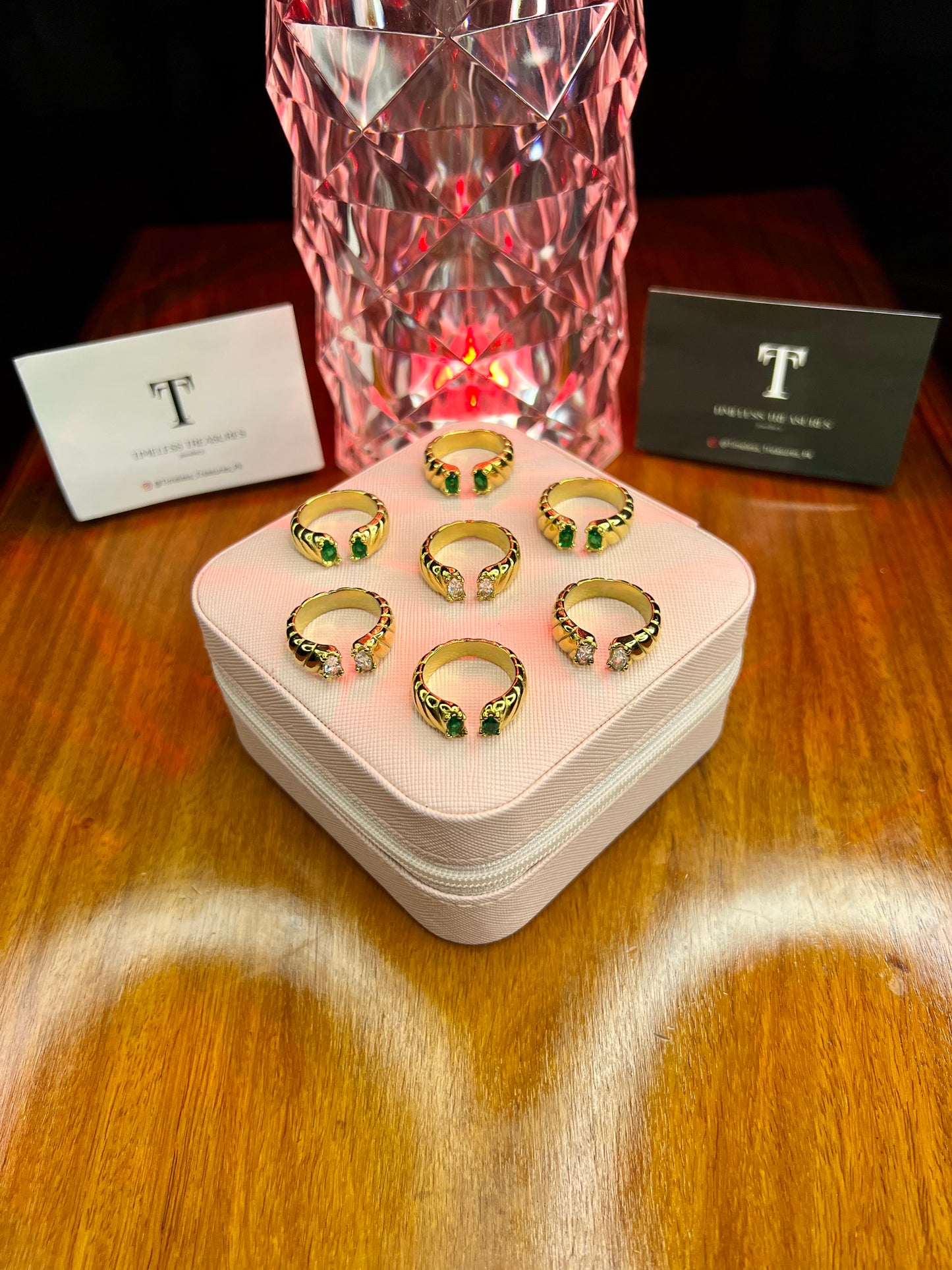 Premium Quality Stainless Steel 18k Starlight Stone Ring