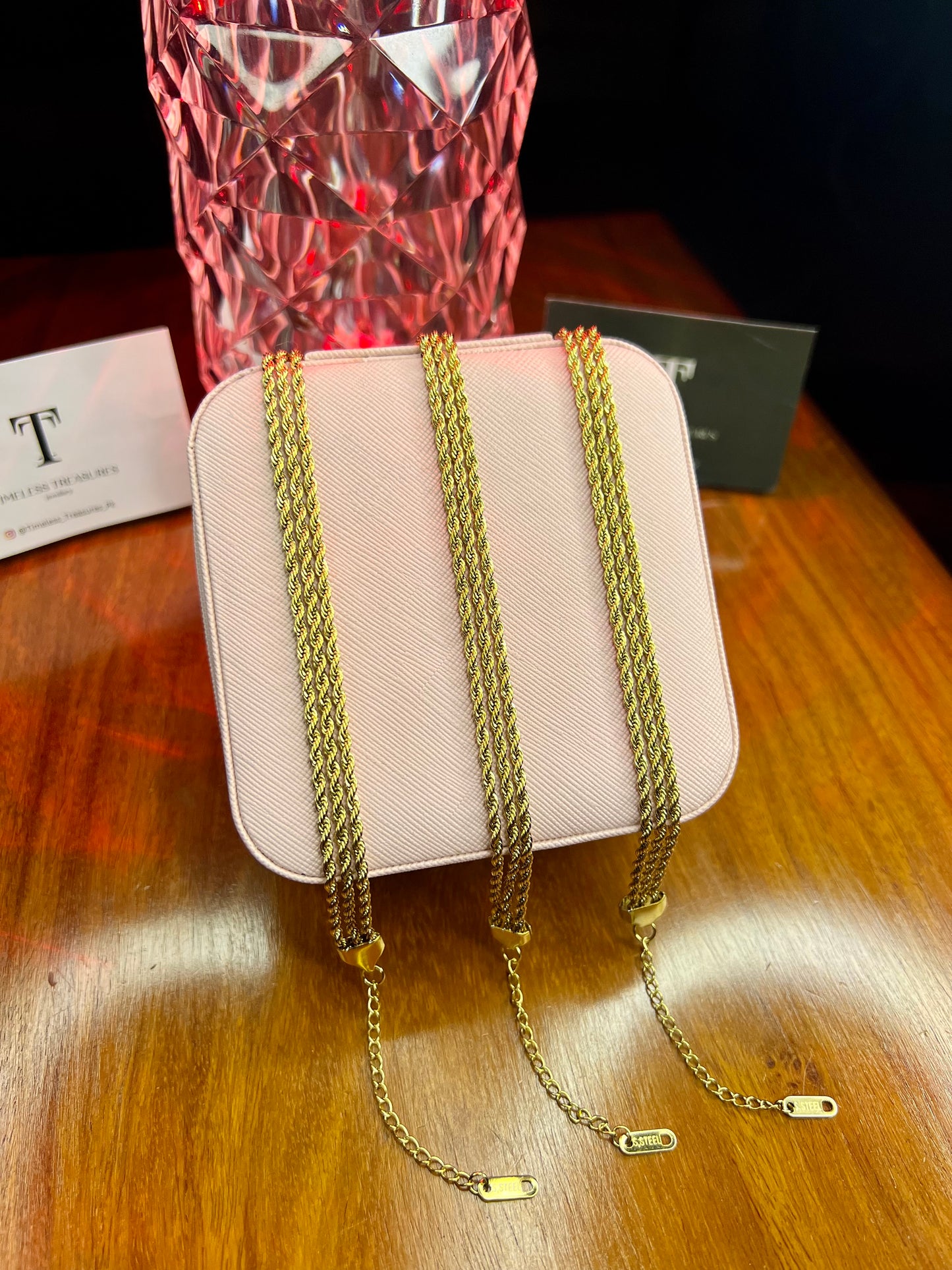 Premium Quality Stainless Steel 18k Triple Rope Chain Bracelet