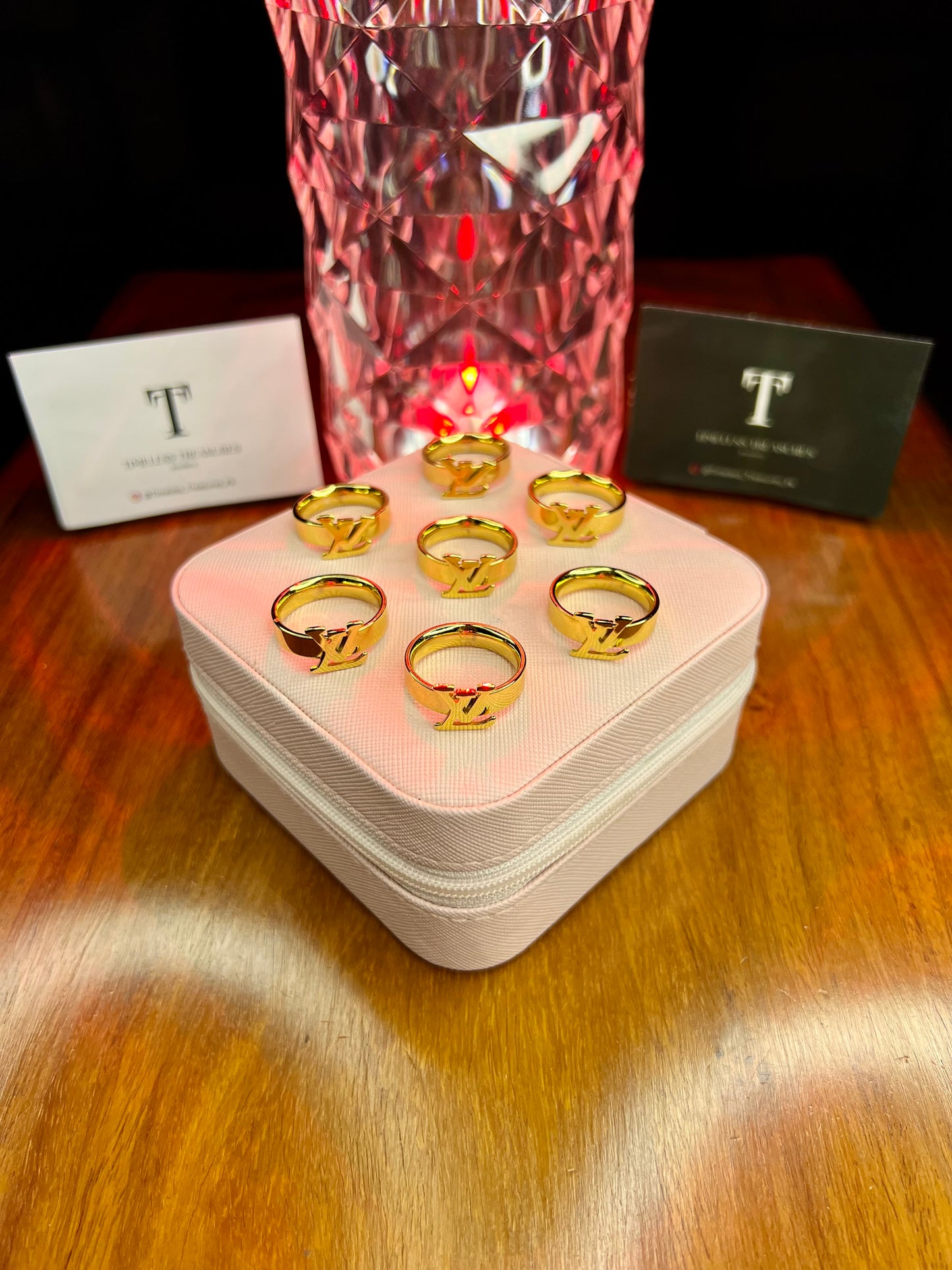 Premium Quality Stainless Steel 18k Lv Gold Ring