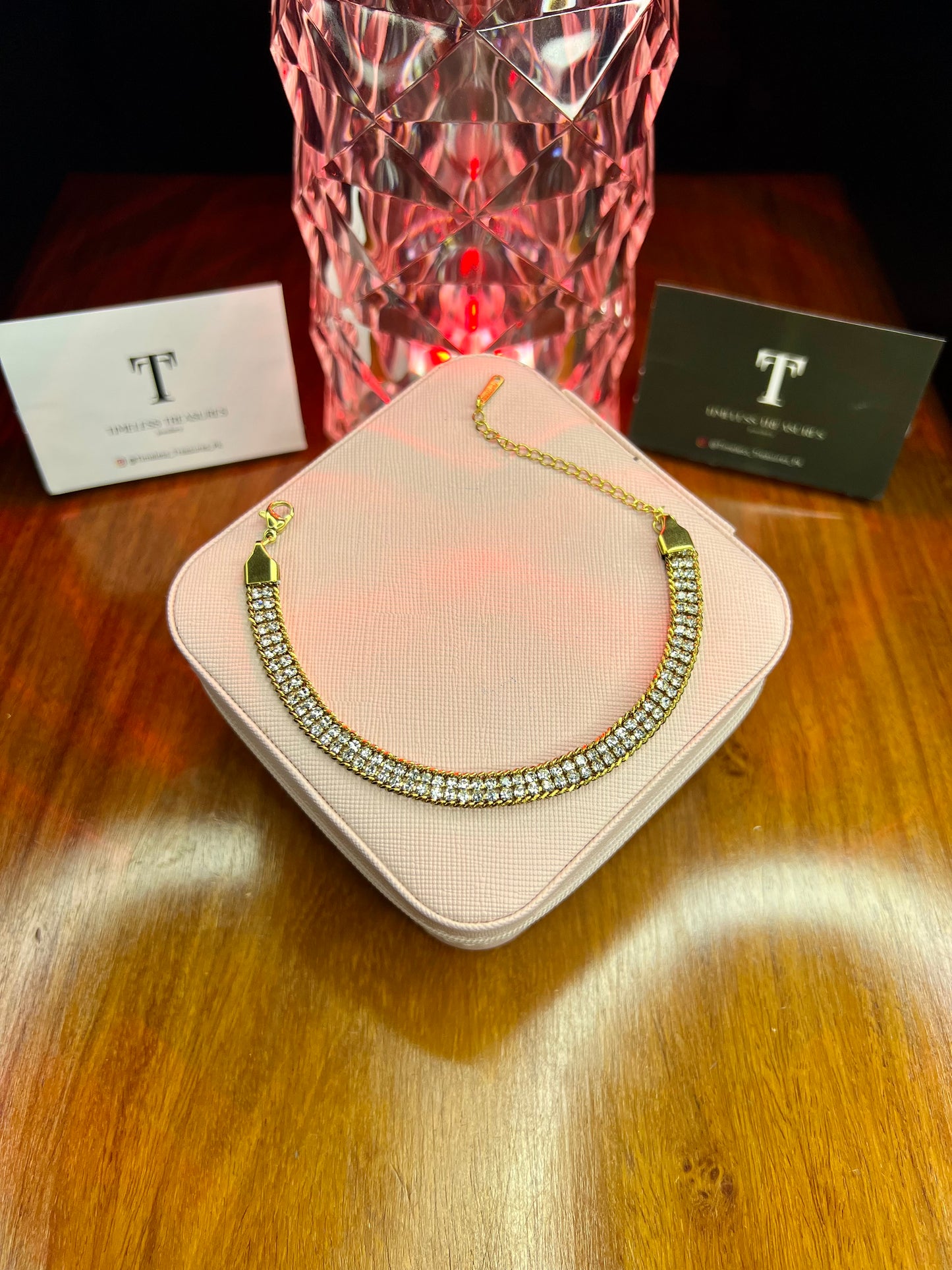 Premium Quality Stainless Steel 18k Double Layer Zircon Braided Bracelet