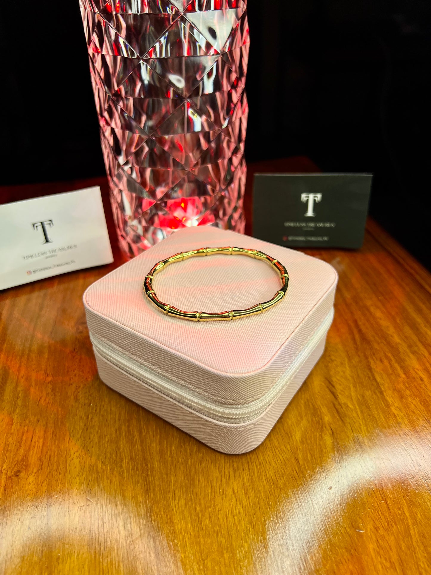 Premium Quality Stainless Steel 18k Golden Bamboo Bangle