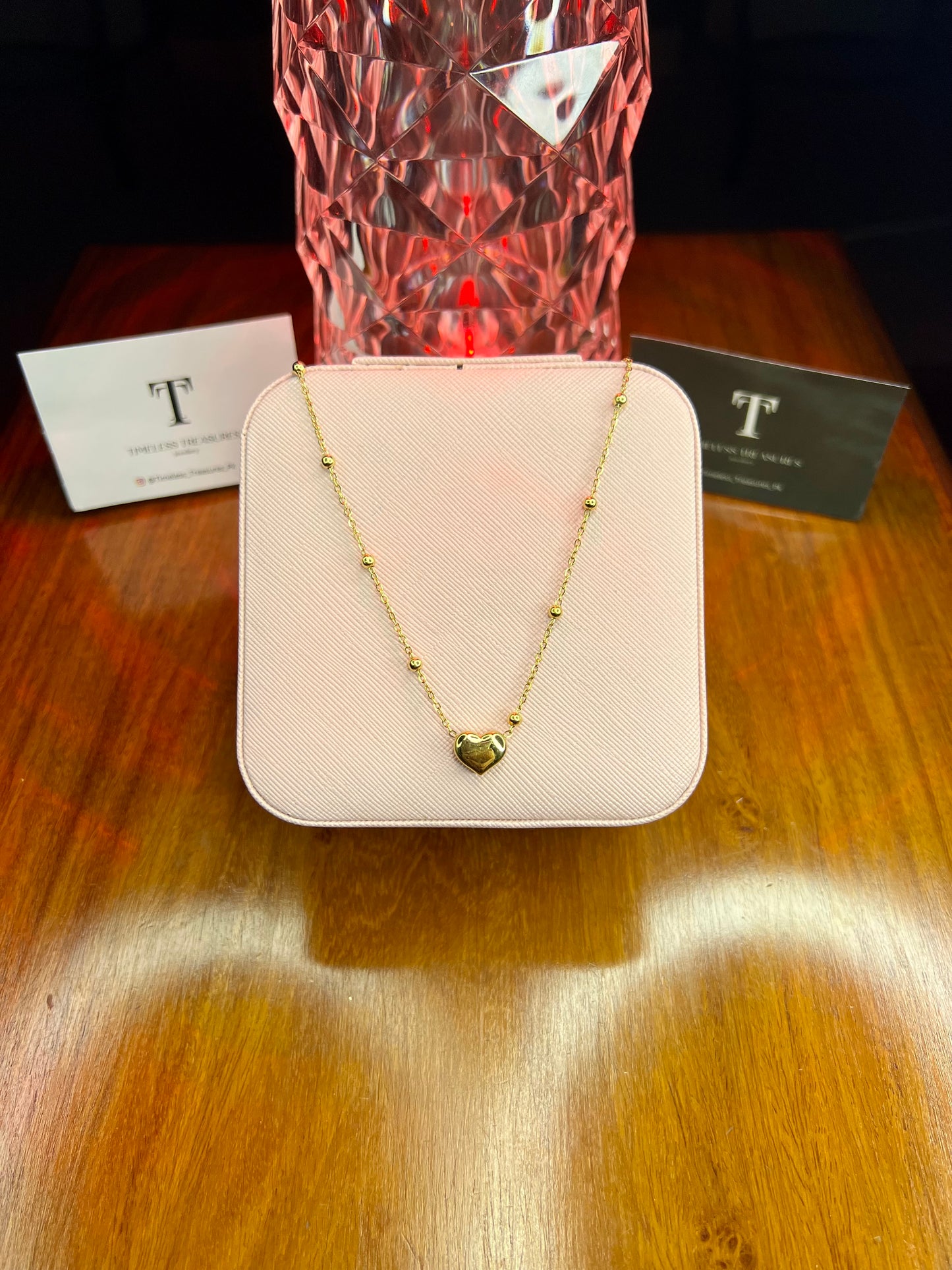 Premium Quality Stainless Steel 18k Golden filled Heart Necklace