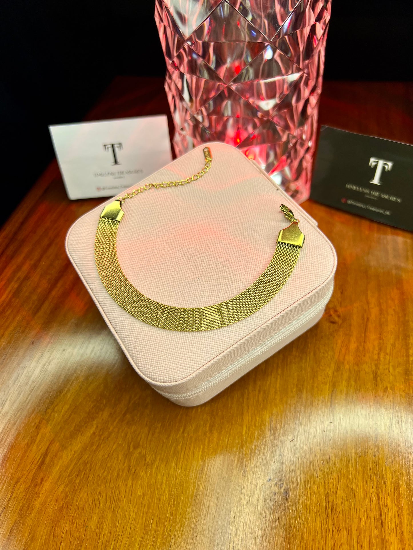 Premium Quality Stainless Steel 18k Mesh Bracelet Sleek n Wide Edition