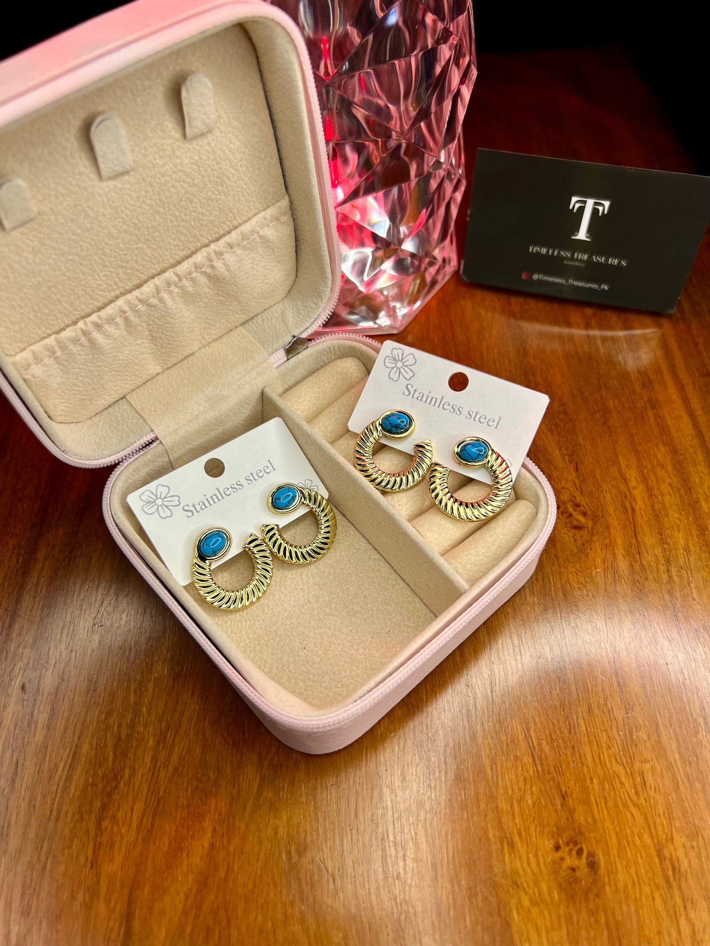 Premium Quality Stainless Steel 18k Feroza Earrings