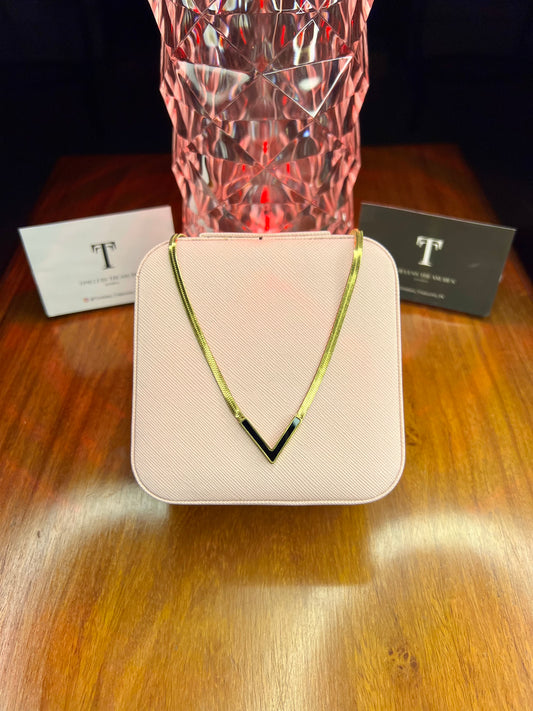 Premium Quality Stainless Steel 18k Snake Chain V Necklace