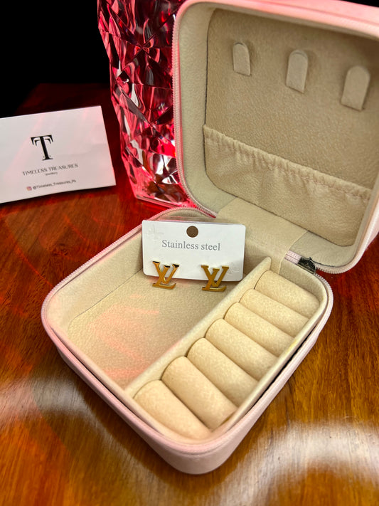 Premium Quality Stainless Steel 18k Lv Gold Earrings