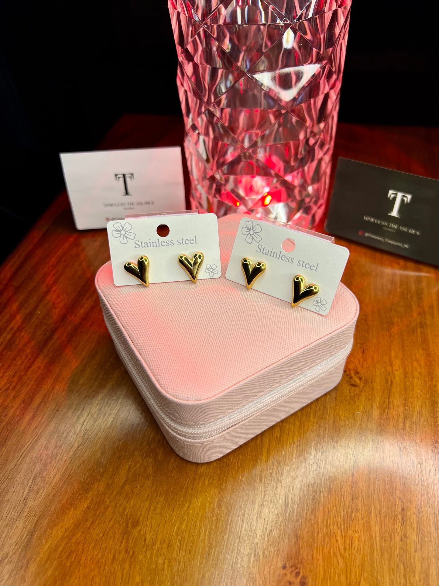 Premium Quality Stainless Steel 18k Gold Heart Earrings